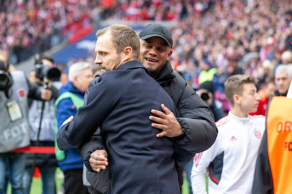 Bo Svensson (l.) und Vincent Kompany bezogen nach der Partie Stellung zu den Leistungen ihrer Mannschaften.