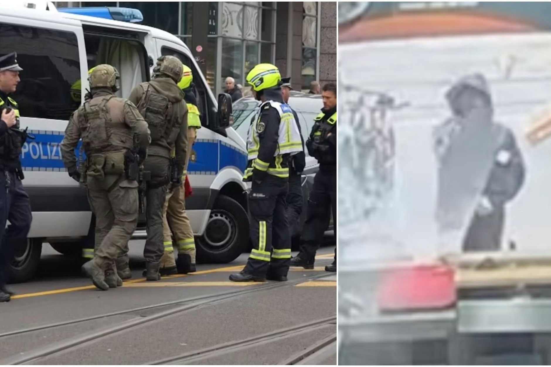 Polizei und SEK sind in Berlin-Köpenick im Einsatz. Hier wurde eine Person durch Schüsse verletzt. Das Video einer Überwachungskamera, das auf Sozialen Medien kursiert, soll den mutmaßlichen Schützen zeigen, wie er schießt.