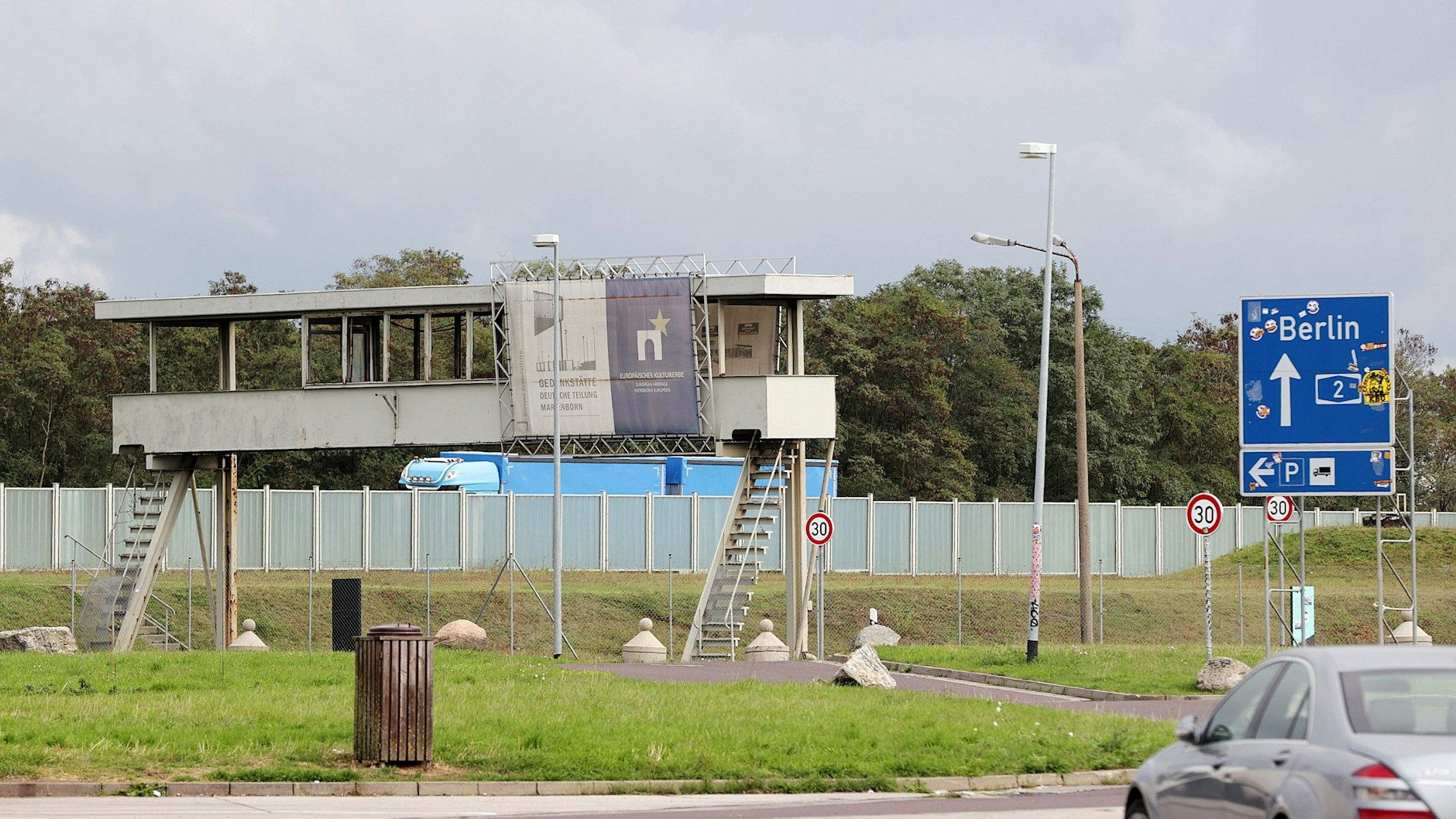 Der ehemalige Grenzübergang Marienborn an der A2 zwischen Helmstedt und Magdeburg.