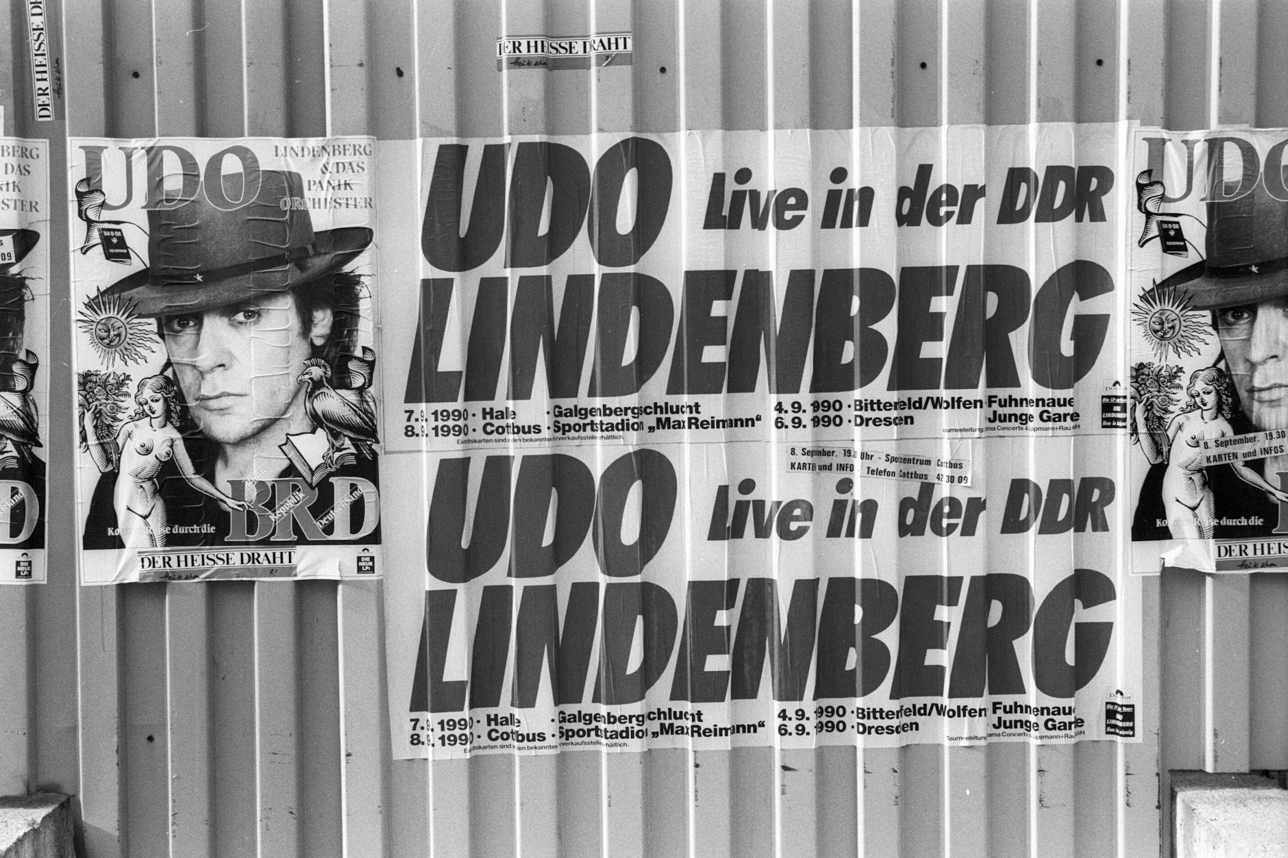 September 1990: Konzertplakat in Cottbus.