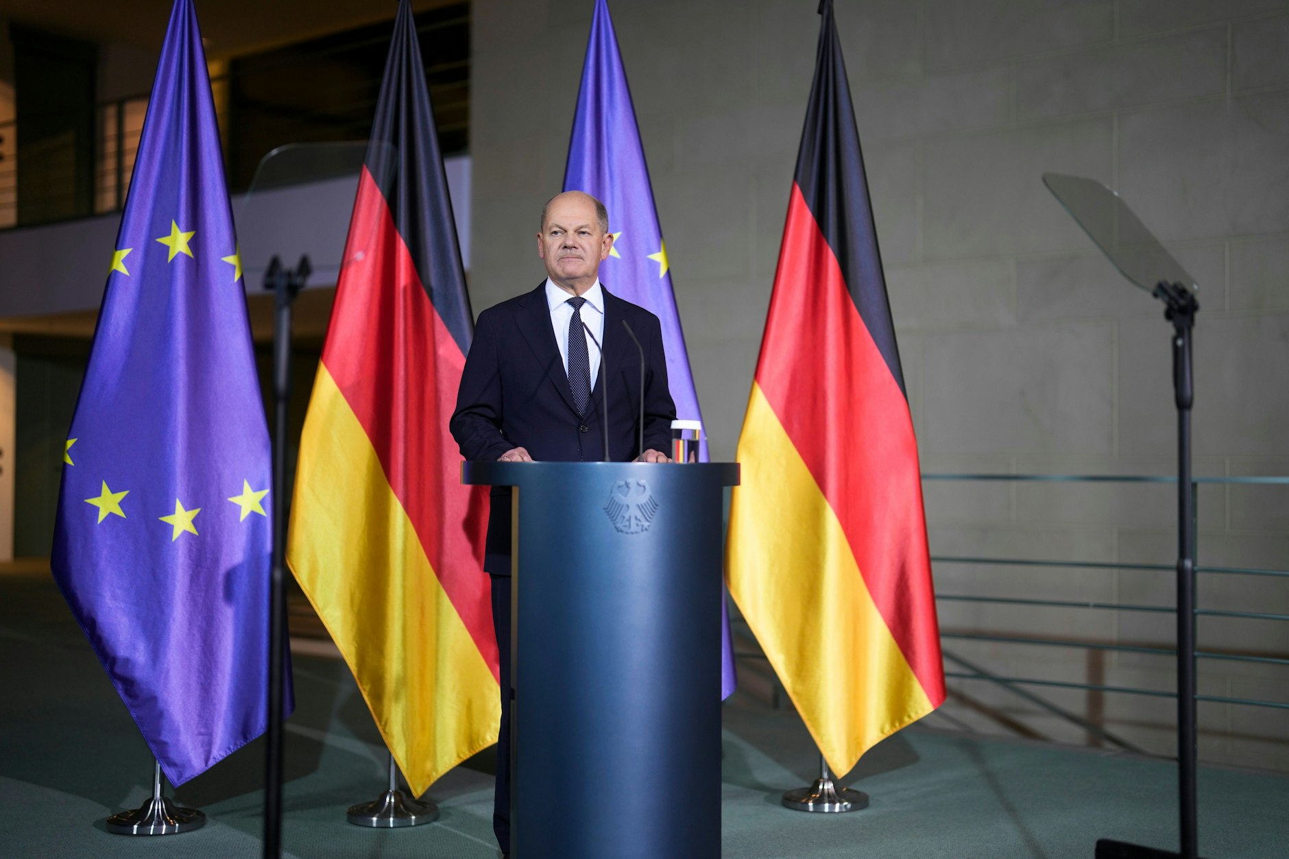 Bundeskanzler Olaf Scholz (SPD) bei seiner Erklärung zur Entlassung von Finanzminister Christian Lindner (FDP)