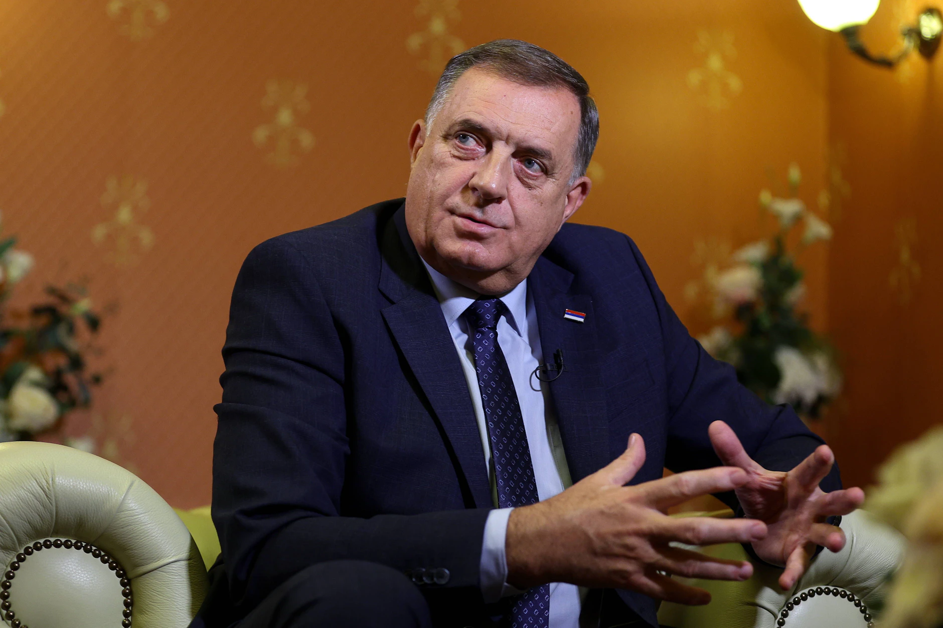 Milorad Dodik während eines Interviews mit der staatlichen russischen Nachrichtenagentur TASS.