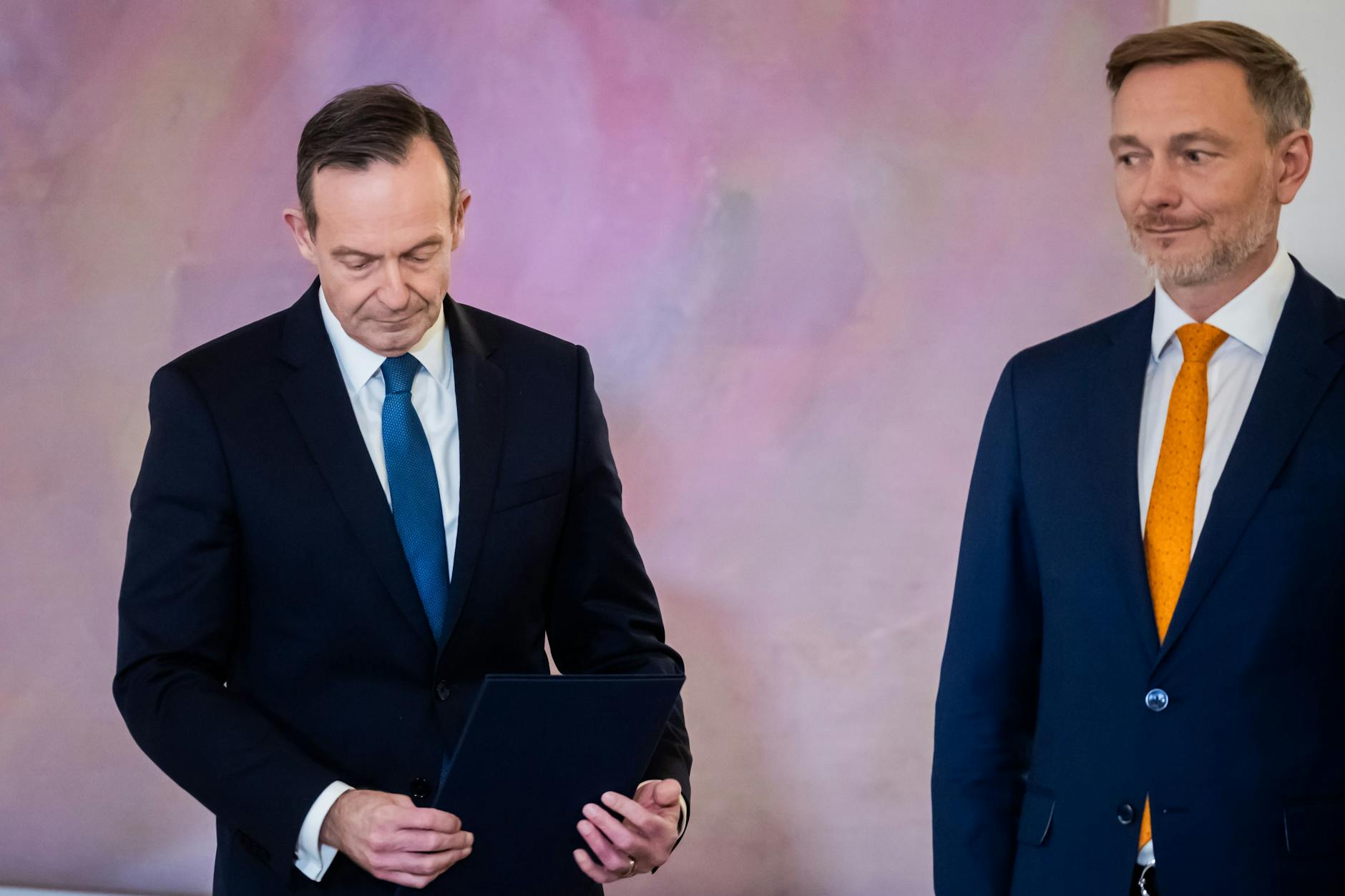 Volker Wissing und Christian Lindner am Donnerstag im Schloss Bellevue.