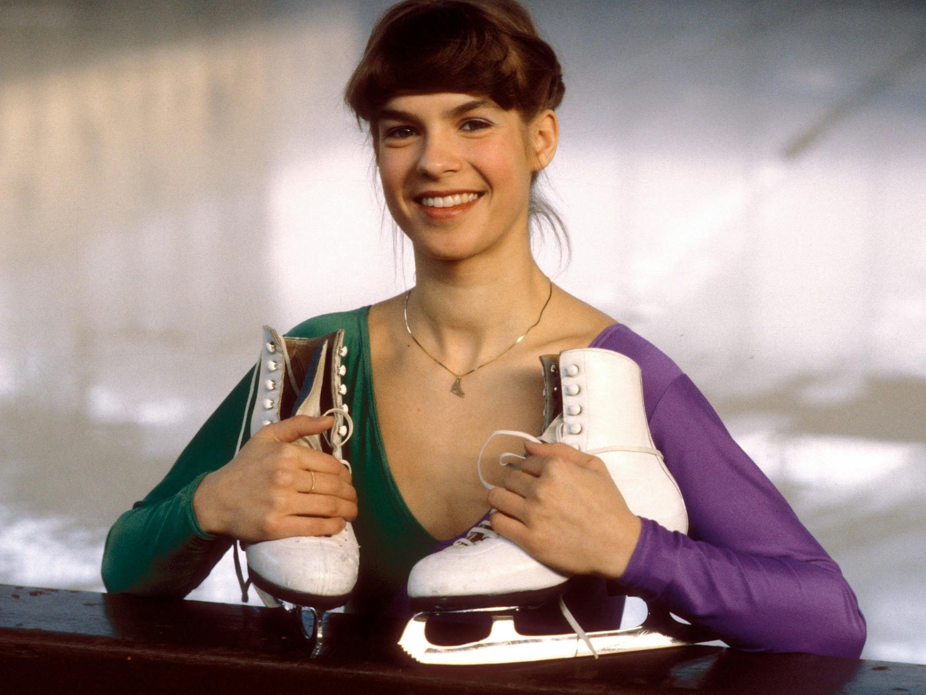 Katarina Witt bei einem Fotoshooting im Jahr 1982.