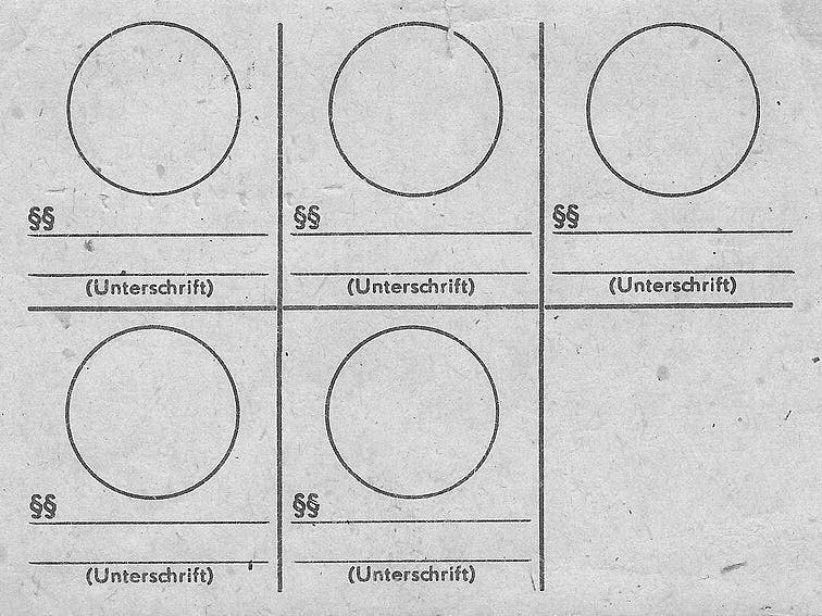 So sah der Berechtigungsschein aus: Nach fünf Stempeln war der Führerschein weg.