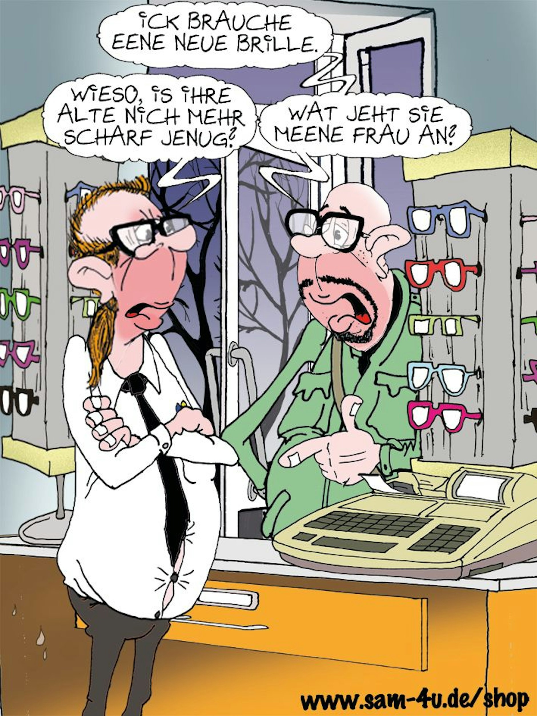 Unser Cartoon des Tages kommt jeden Tag aus der Werkstatt von Zeichner Sam Paff aus Berlin.