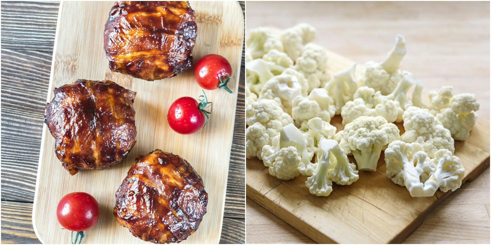 Rezept für Blumenkohl-Hackfleisch-Bällchen mit Speck und cremiger Soße