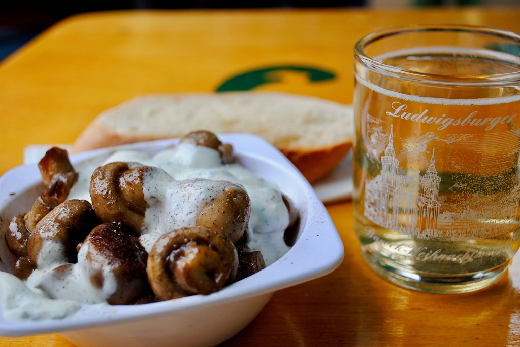 Mushroom pan from the hot air fryer – recipe like from the Christmas market