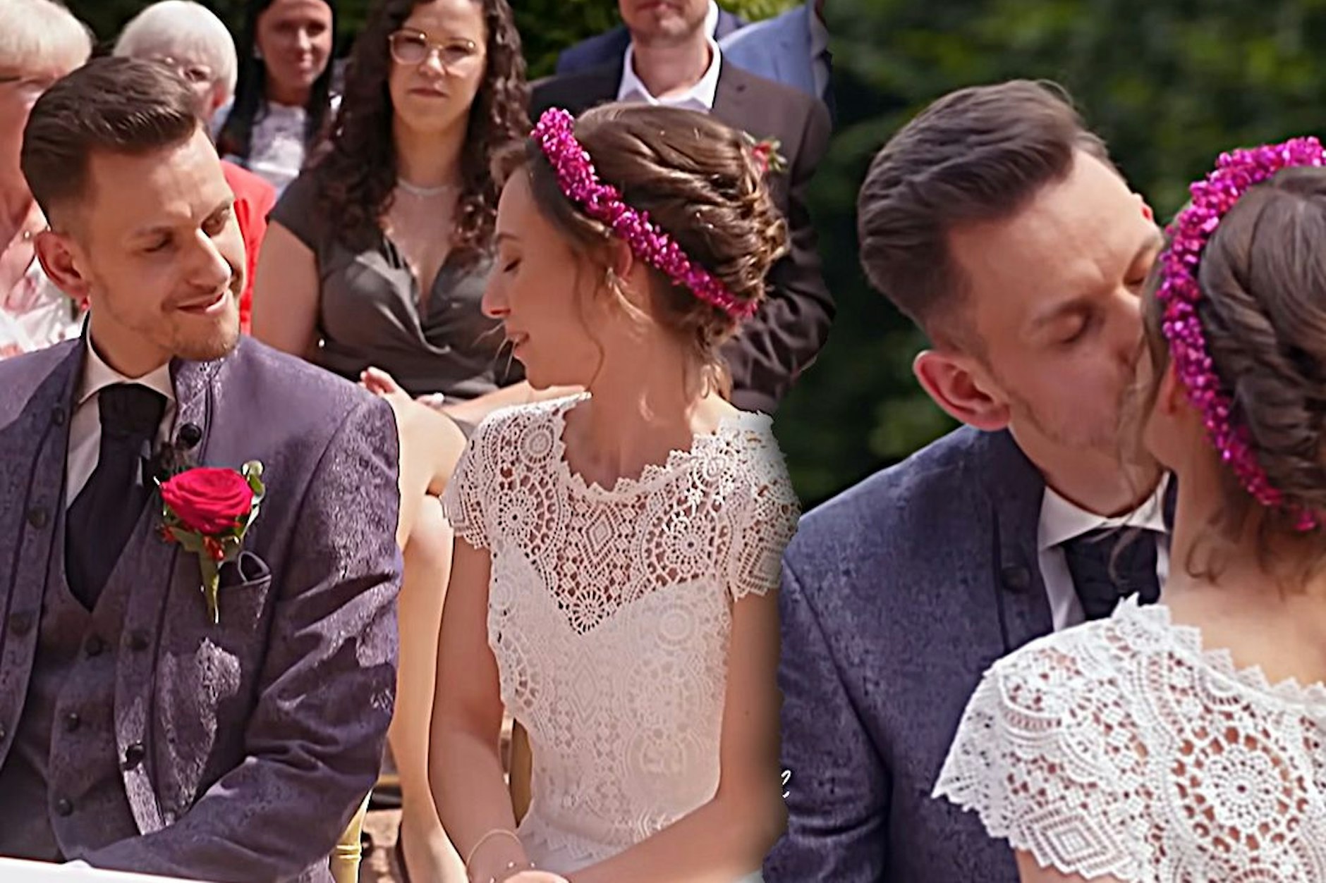 Die Ehe von Emma und Christian hat bei „Hochzeit auf den ersten Blick“ mit einer romantischen Trauung und dem ersten Kuss begonnen.