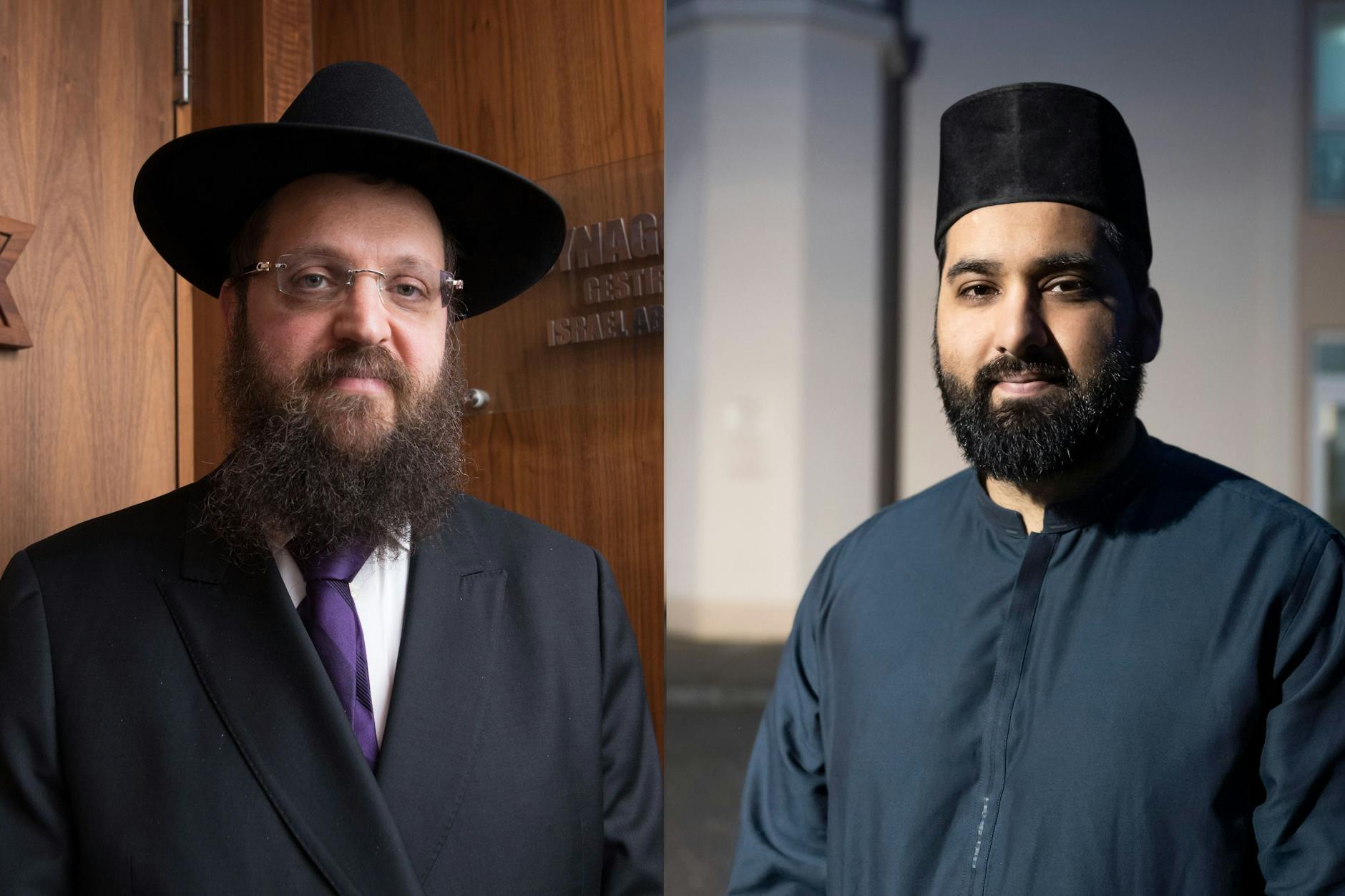 Rabbiner Yehuda Teichtal (links) und Imam Scharjil Khalid