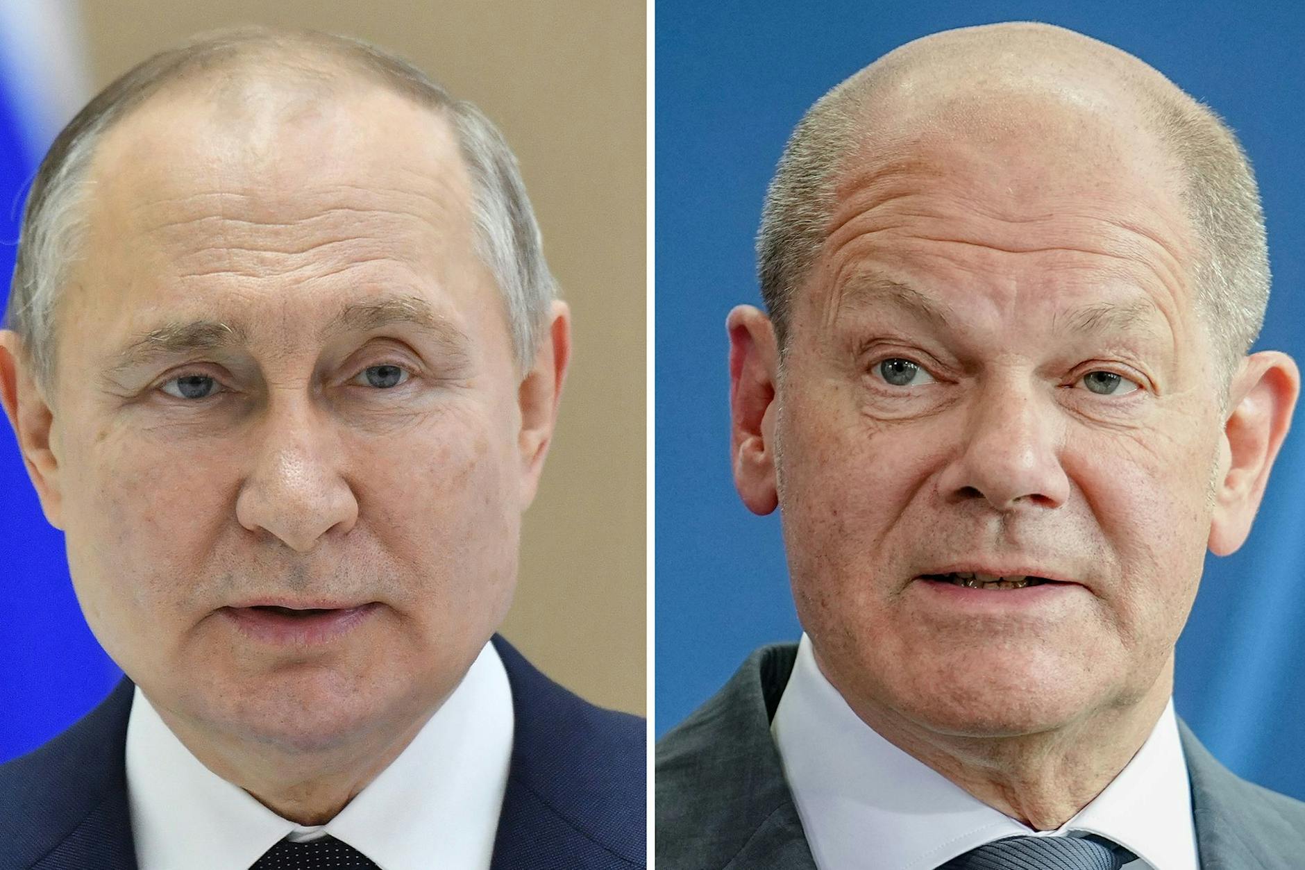Russlands Präsident Wladimir Putin und Bundeskanzler Olaf Scholz (SPD) telefonierten erstmals wieder miteinander.