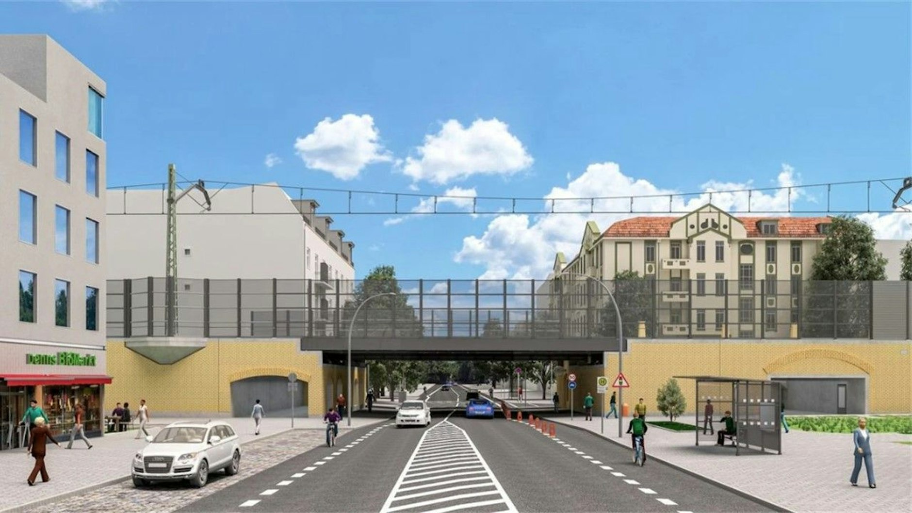 So soll es hier mal aussehen: Die Eisenbahnbrücke in der Wollankstraße wird neu gebaut.