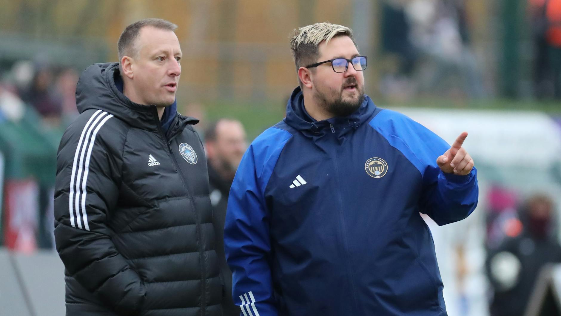 Delay-Sports-Coach Andreas Schild (l.) und Co-Trainer Kevin Pannewitz wollen sich vom BFC Dynamo einiges abgucken.
