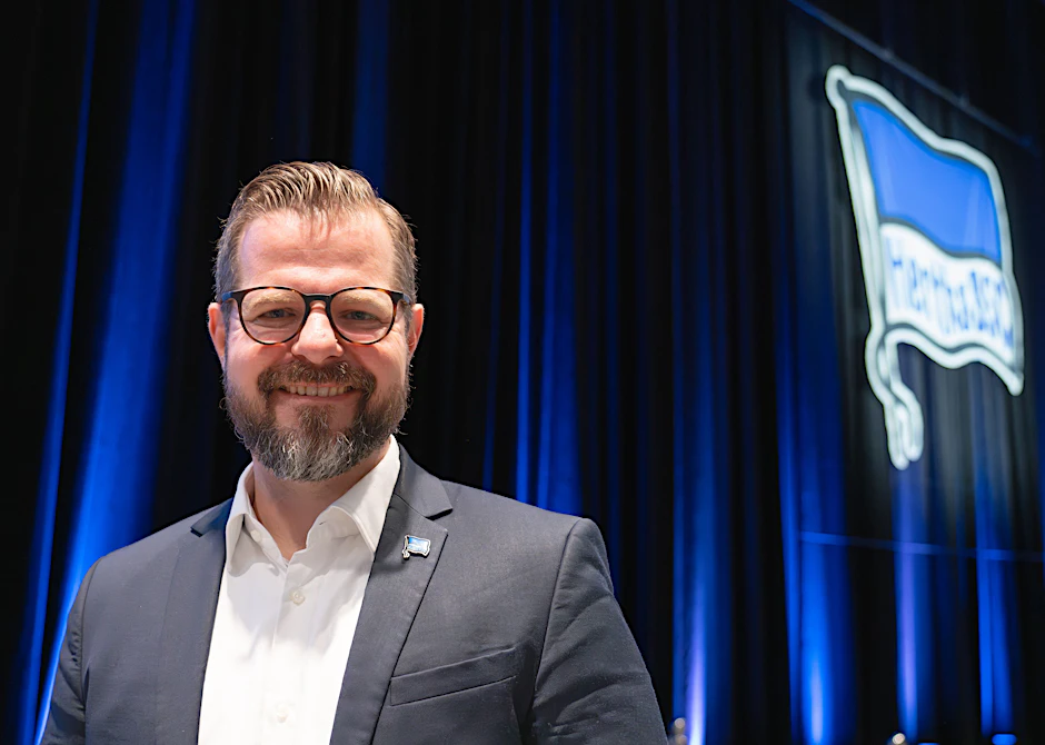 Herthas bisheriger Interimspräsident Fabian Drescher. Er tritt jetzt die Nachfolge des gestorbenen Bernstein als Präsident von Fußball-Zweitligist Hertha BSC an.