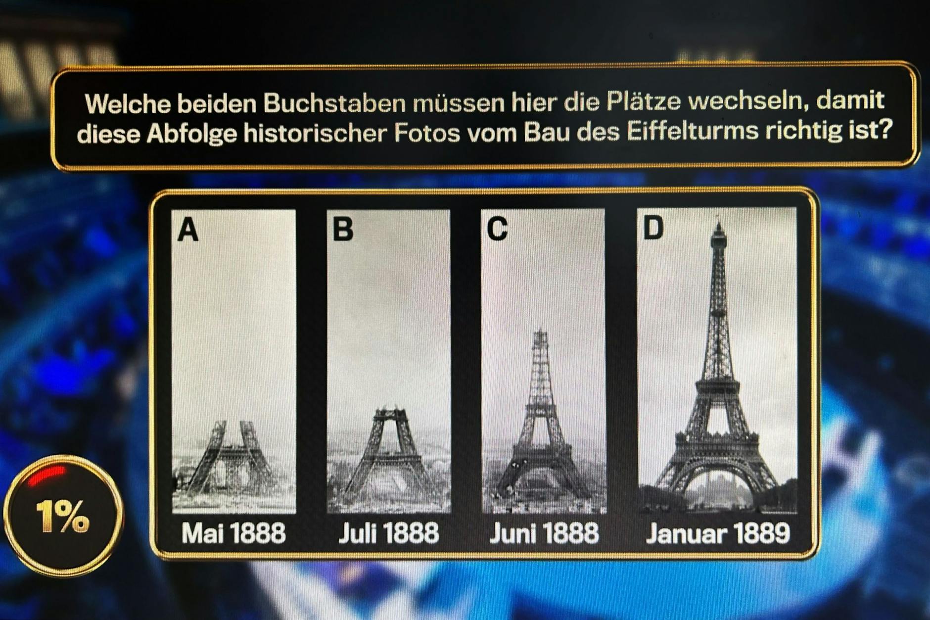 Bei dieser Frage passierte einem Kandidaten des „1 % Quiz“ ein Patzer, der ihn den Jackpot kostete.