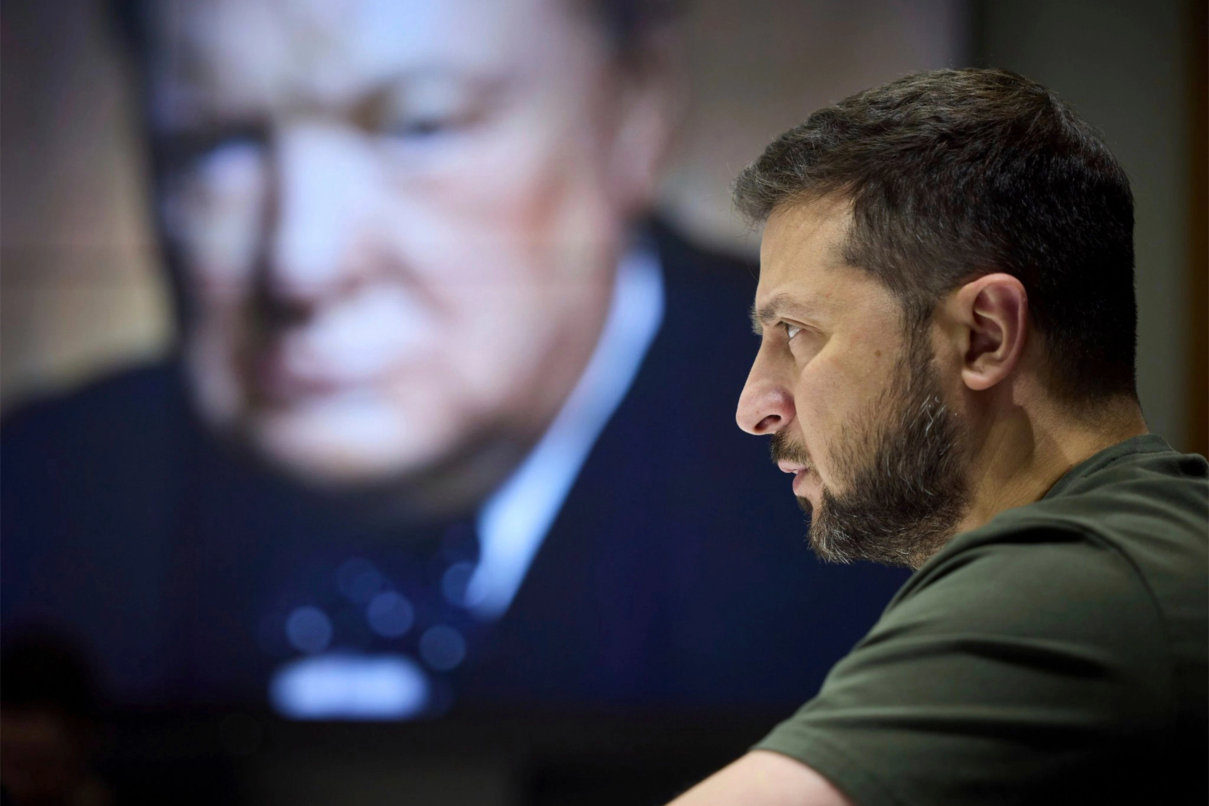 Wolodymyr Selenskyj ist bei der Preisverleihung des Winston Churchill Leadership Award der Internationalen Churchill-Gesellschaft über eine Videoschaltung mit von der Partie.