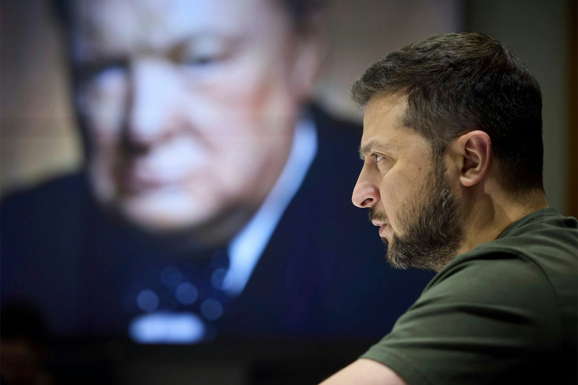 Wolodymyr Selenskyj ist bei der Preisverleihung des Winston Churchill Leadership Award der Internationalen Churchill-Gesellschaft über eine Videoschaltung mit von der Partie.