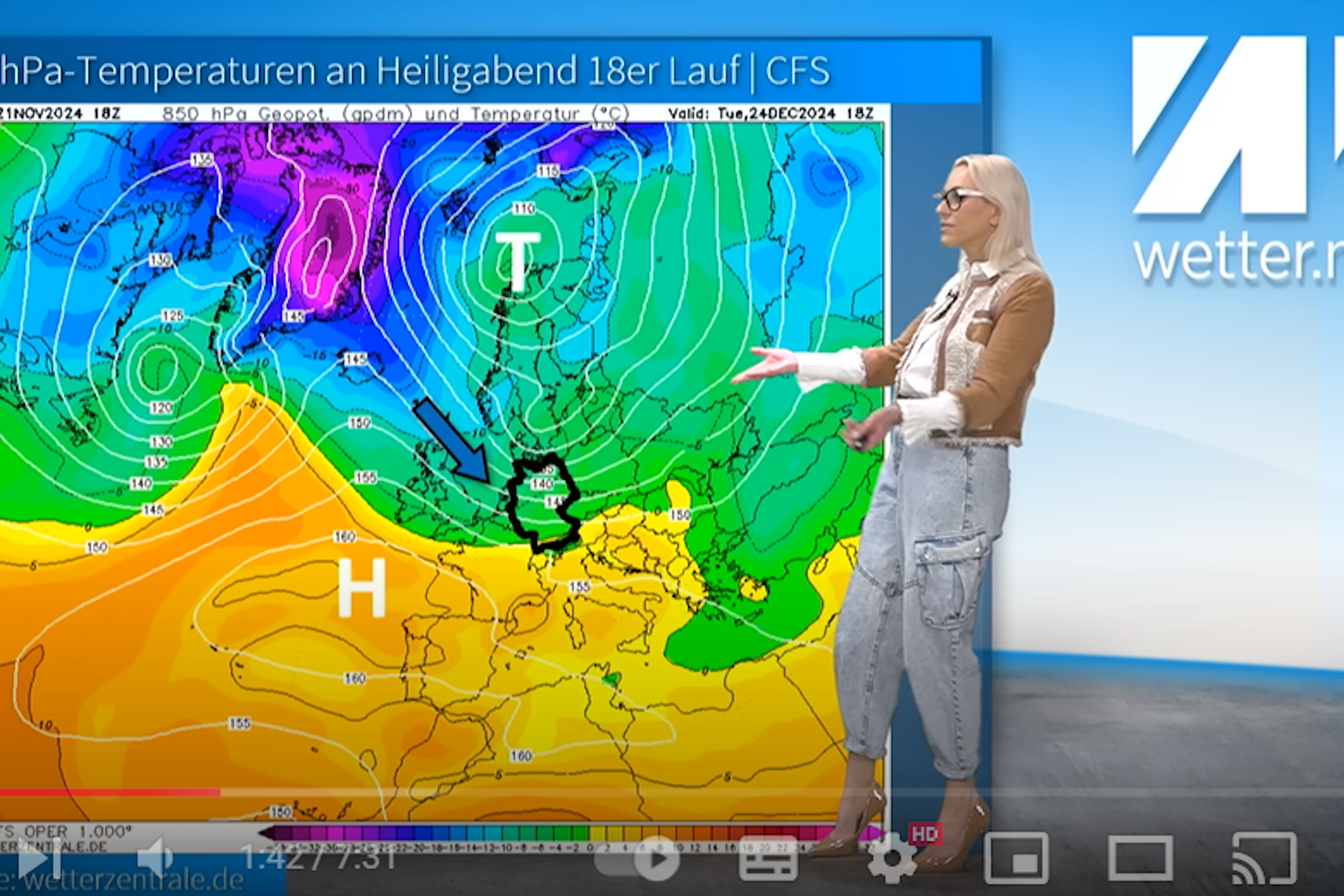 Weiße Weihnachten? Laut Wetter-Frau Kathy Schrey und diesem Wettermodell ist das durchaus realistisch.