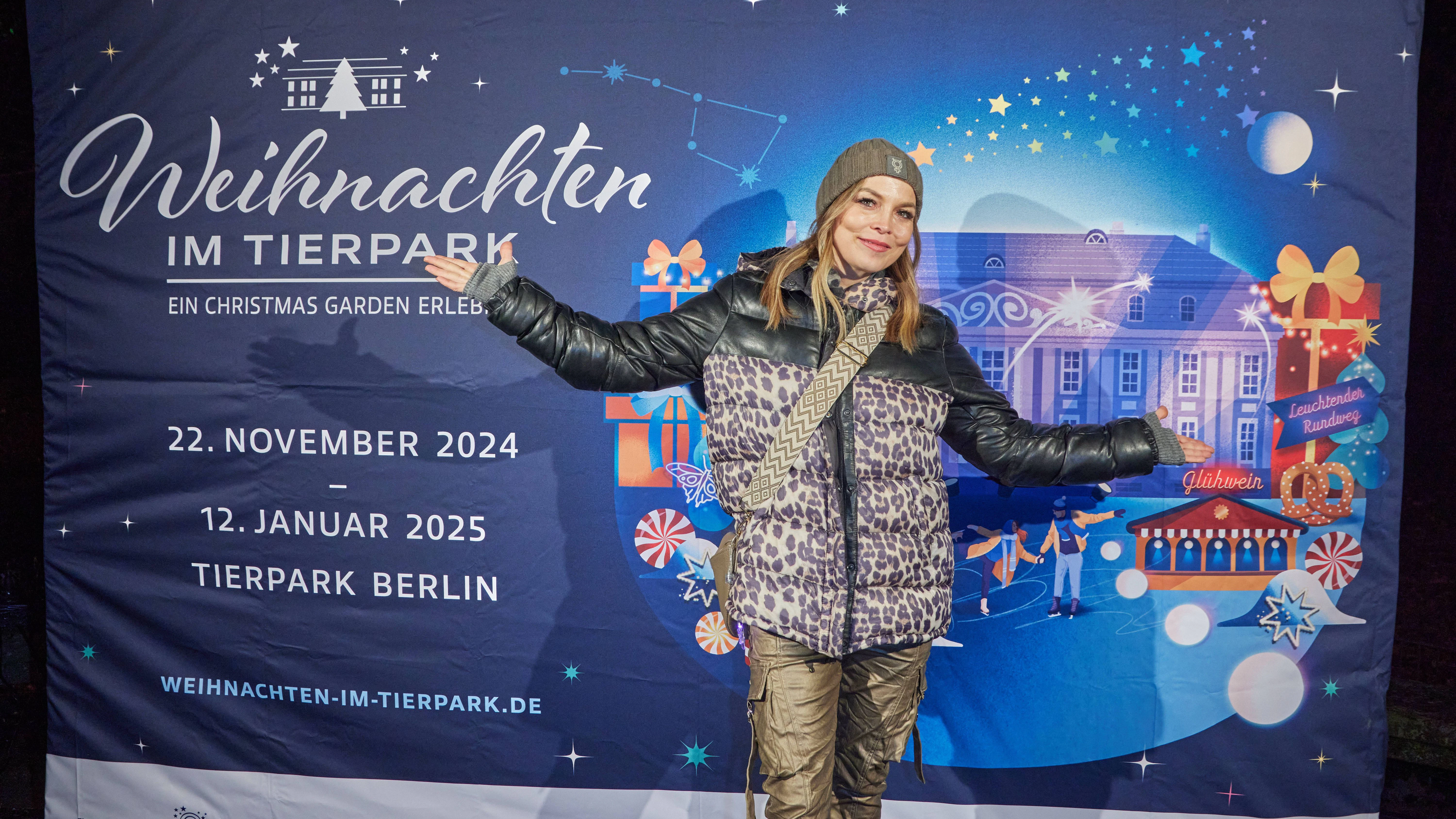 Regina Halmich bei der Eröffnung von Weihnachten im Tierpark.