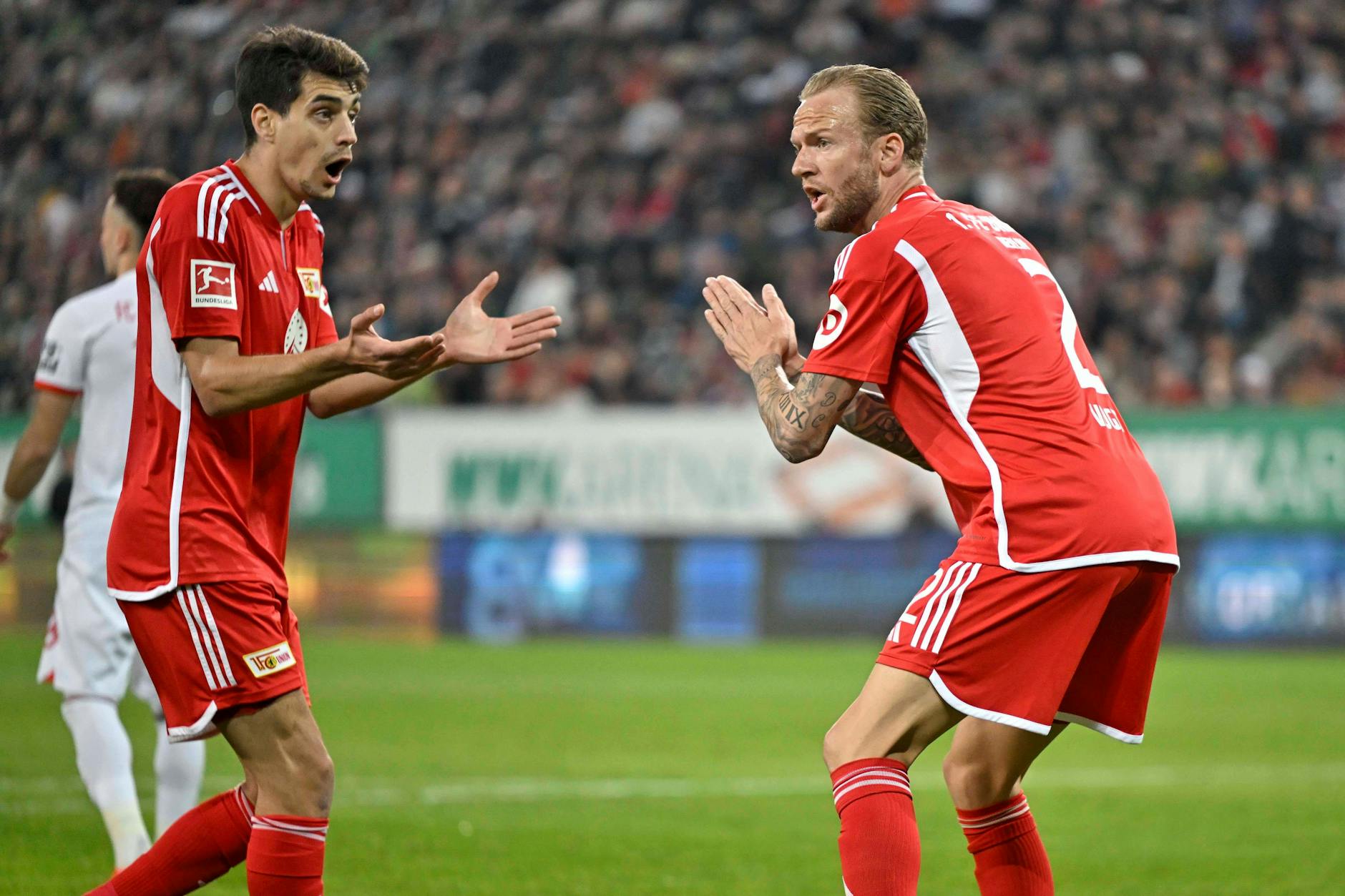 Diogo Leite (25) und Kevin Vogt (33) halten den 1. FC Union bisher zusammen. Gegen Leverkusen droht die eiserne Abwehr jedoch gesprengt zu werden.