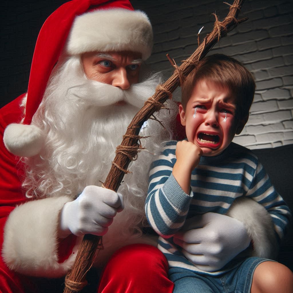 Klaps mit Rute: Weihnachtsmann bekommt Anzeige wegen Körperverletzung!