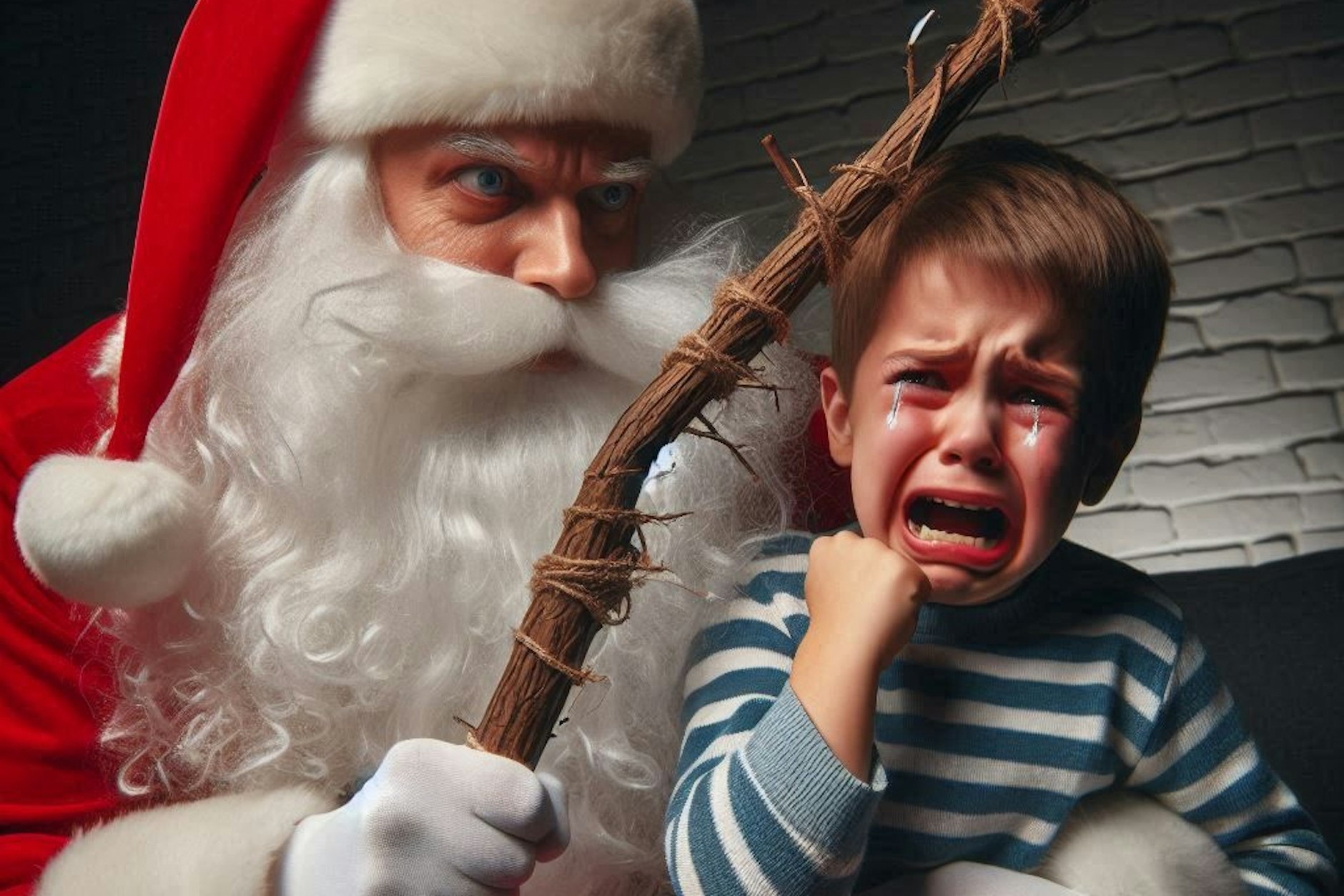 Begegnungen zwischen Weihnachtsmännern und Kindern laufen nicht immer gut - meist fließen aber einfach nur die Tränen.