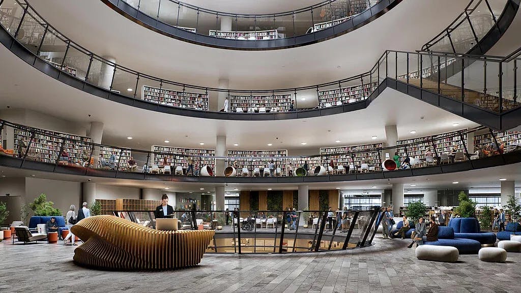 Büchertempel: So könnte es in Zukunft in dem ehemaligen Kaufhaus aussehen.
