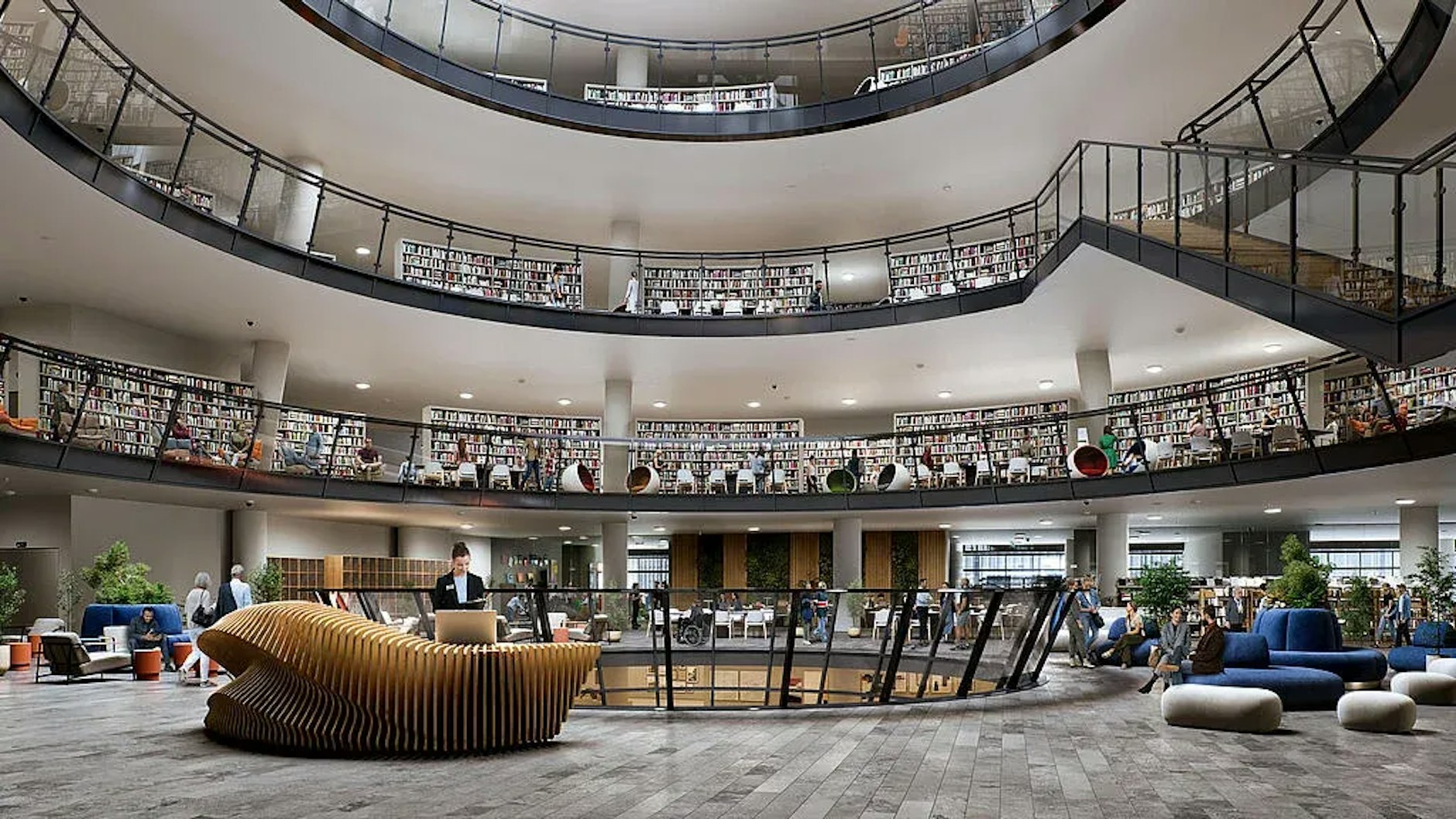 Büchertempel: So könnte es in Zukunft in dem ehemaligen Kaufhaus aussehen.