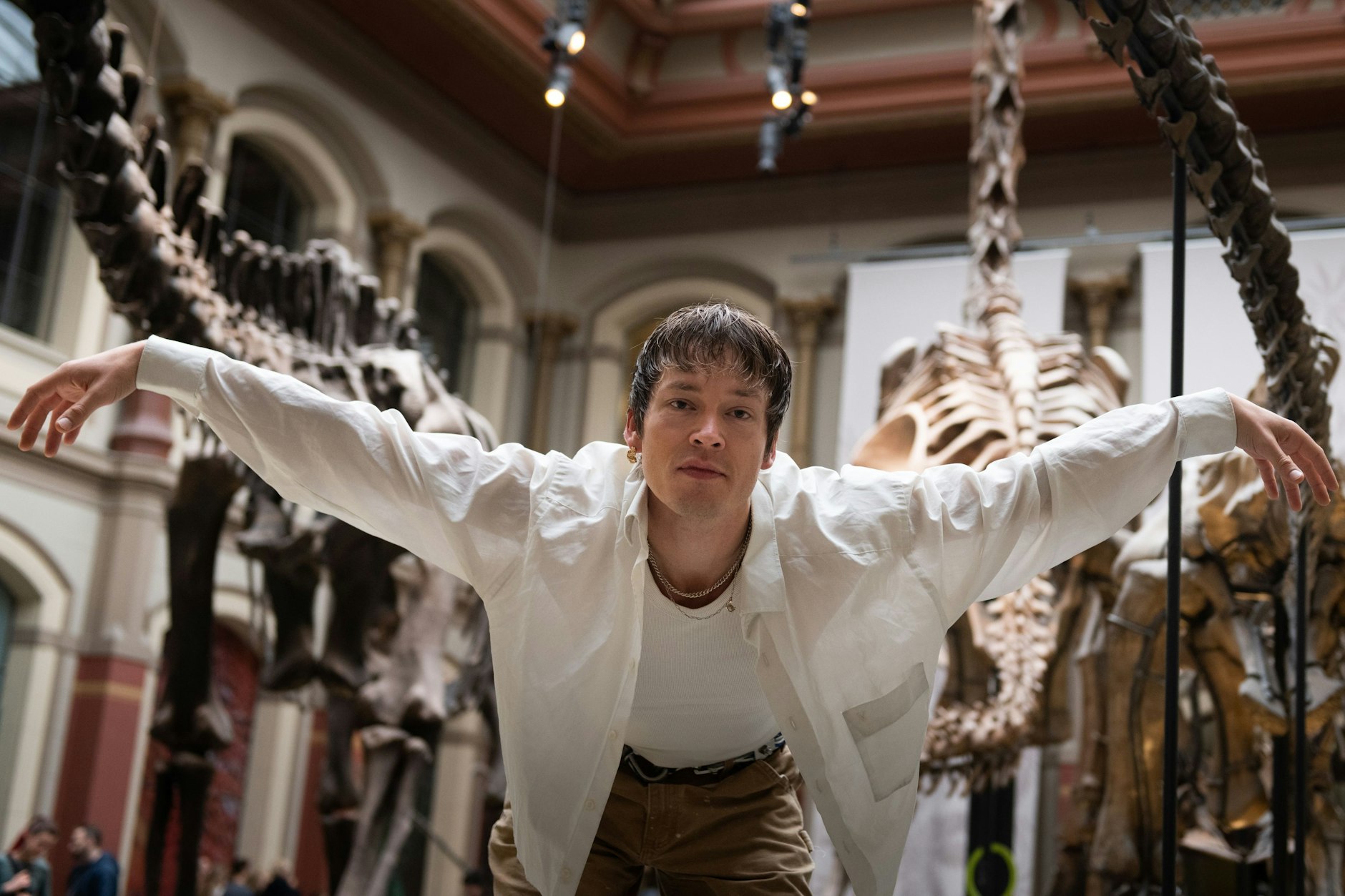 Asbjørn im Berliner Naturkundemuseum beim Fototermin mit der Berliner Zeitung