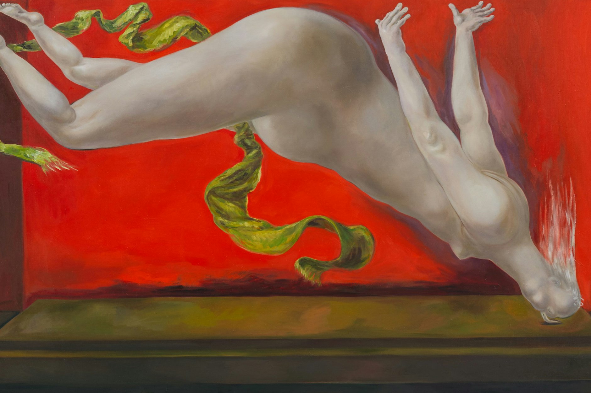 Louise Bonnet: „Asteria Red“, 2024, Öl/Lw.