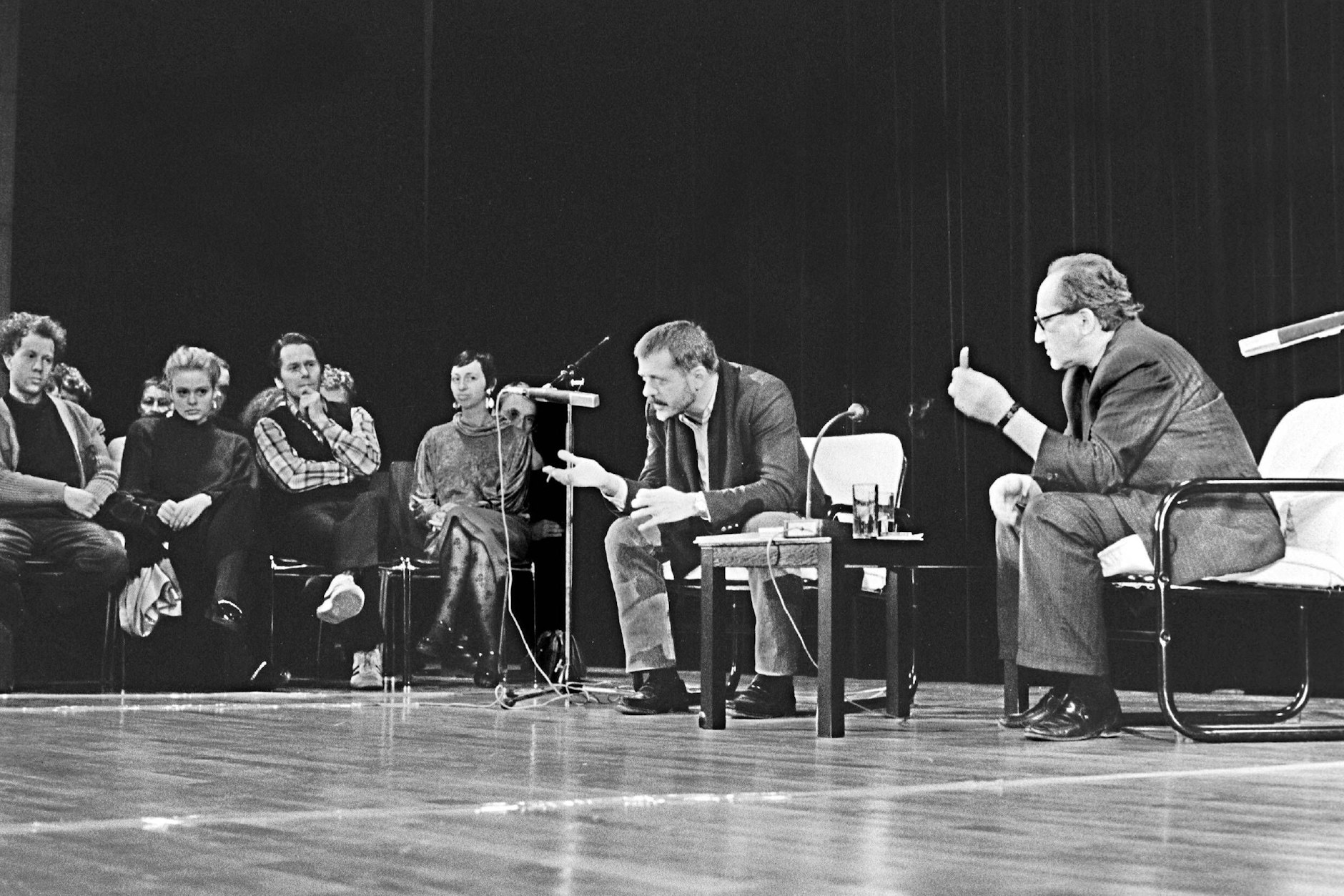 Patrice Chéreau und Heiner Müller im&nbsp;Centre culturel français im Jahr 1987