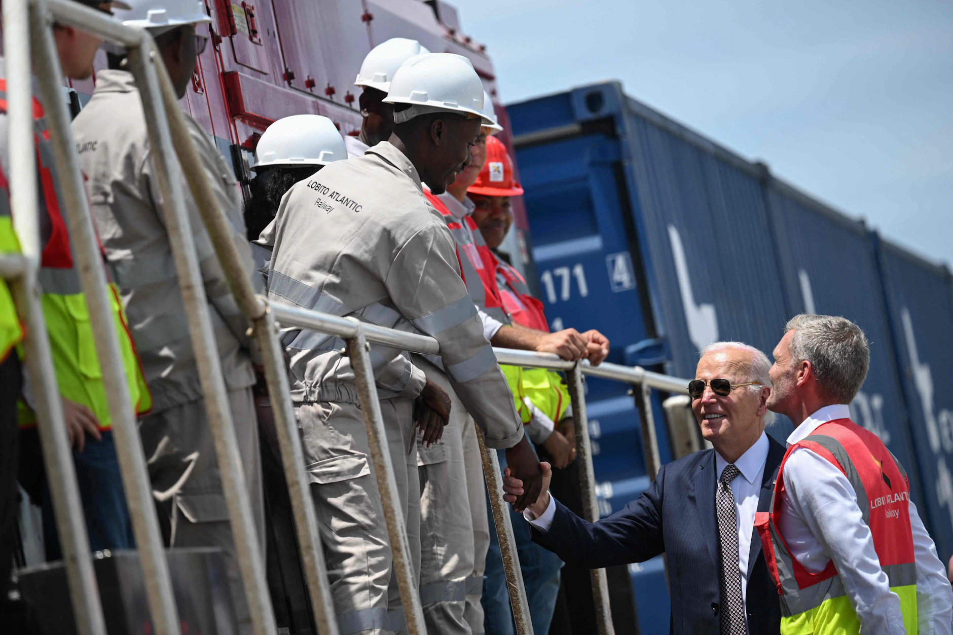 Joe Biden an der Lobito Atlantic Railway (LAR)