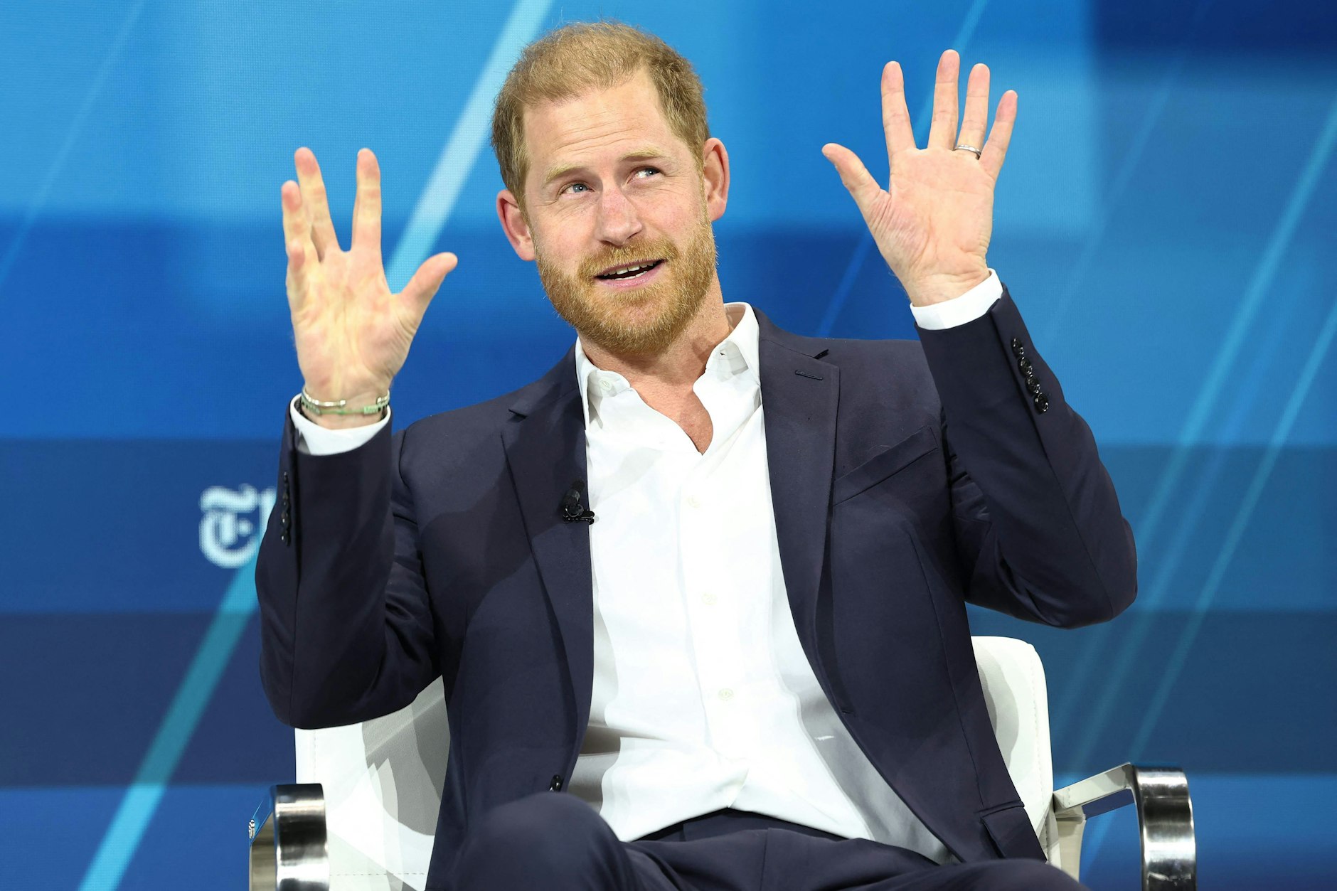Prinz Harry bei seinem Auftritt beim „The New York Times' 2024 DealBook Summit“ am Mittwoch in New York.