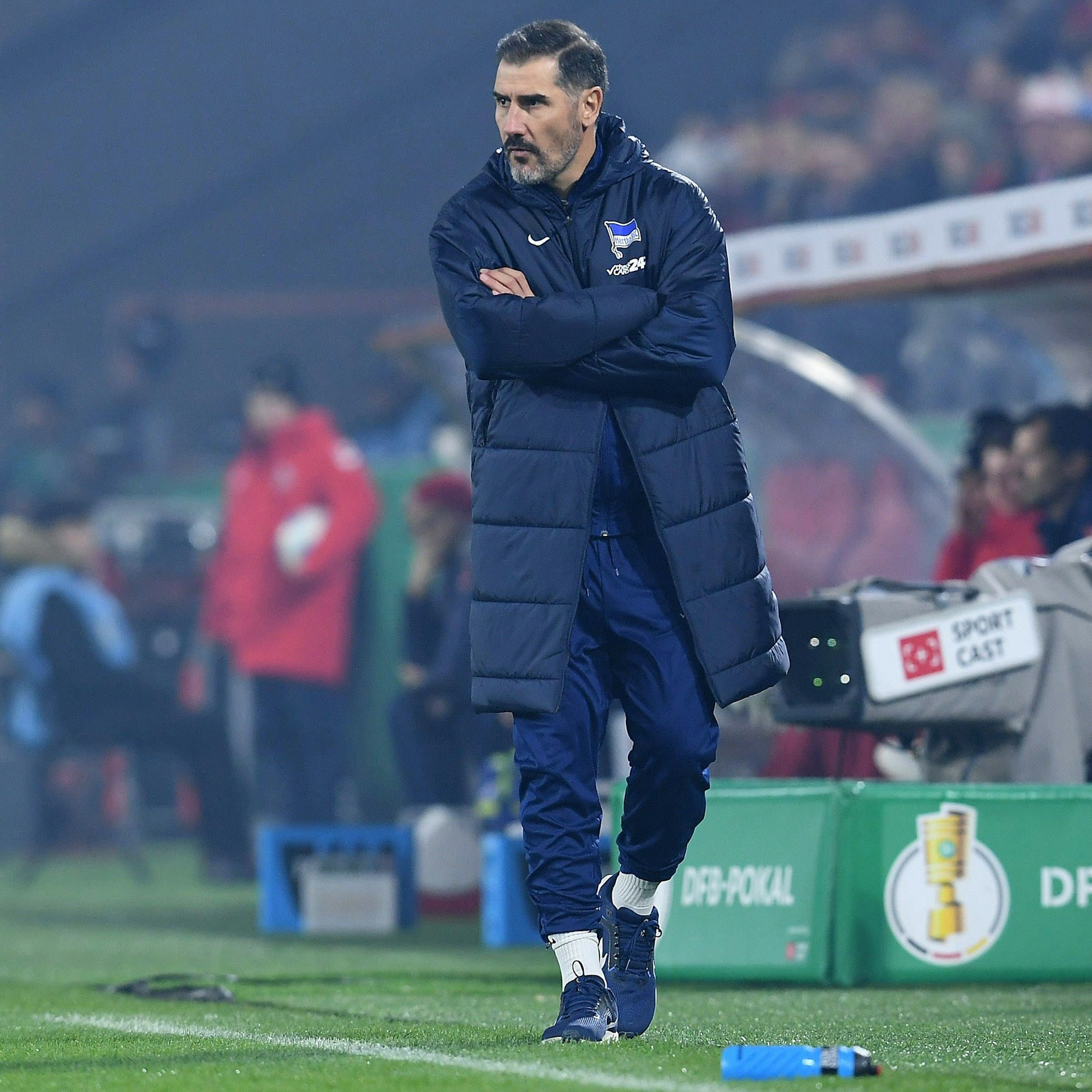 Hertha-Trainer Cristian Fiel war sauer wegen der Roten Karte von Zeefuik.