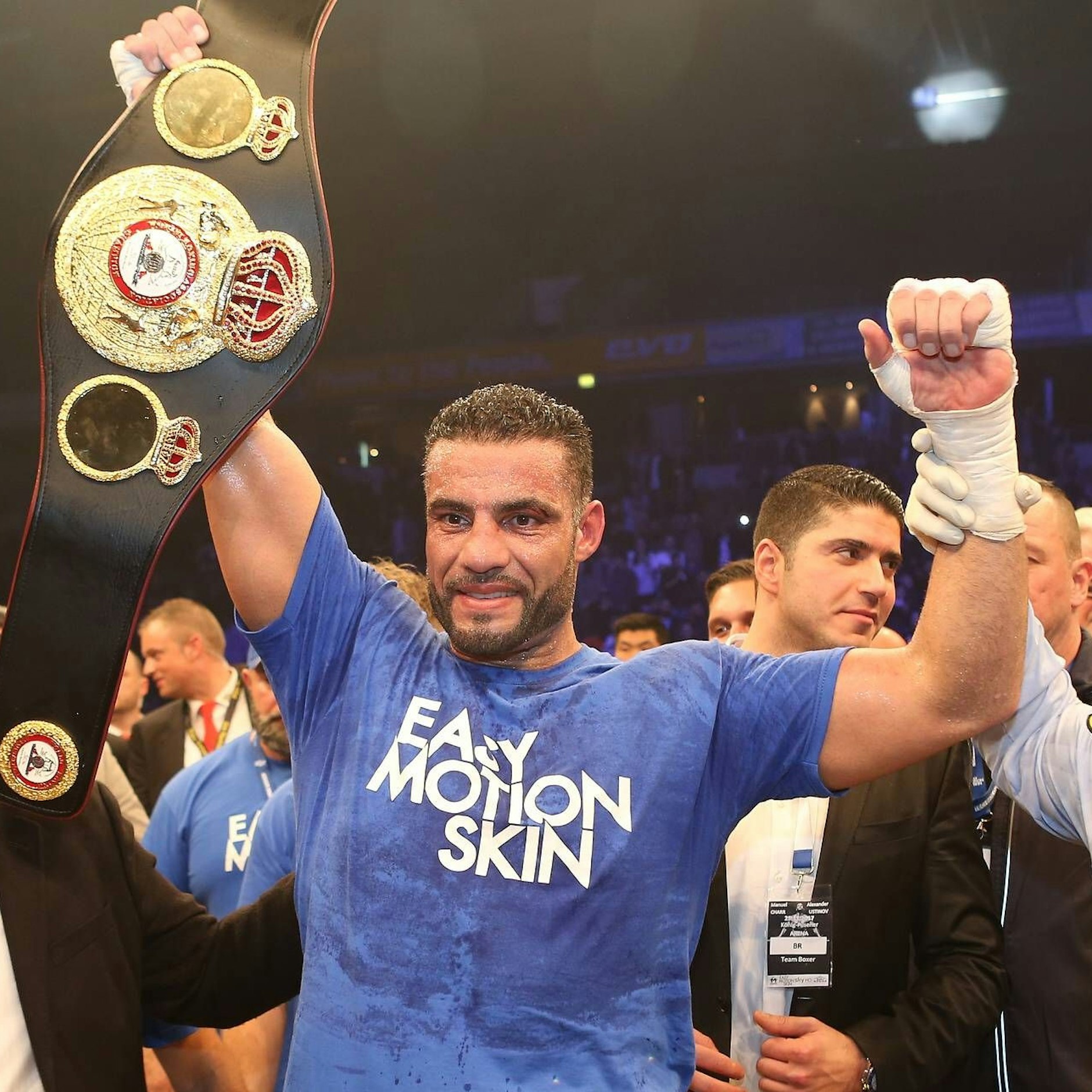 Mahmoud Charr, damals trat er noch als „Manuel“ an, holte sich 2017 in Oberhausen gegen den Russen&nbsp; Alexander Ustinov den WM-Gürtel im Schwergewicht nach Version der Weltverbandes WBA.