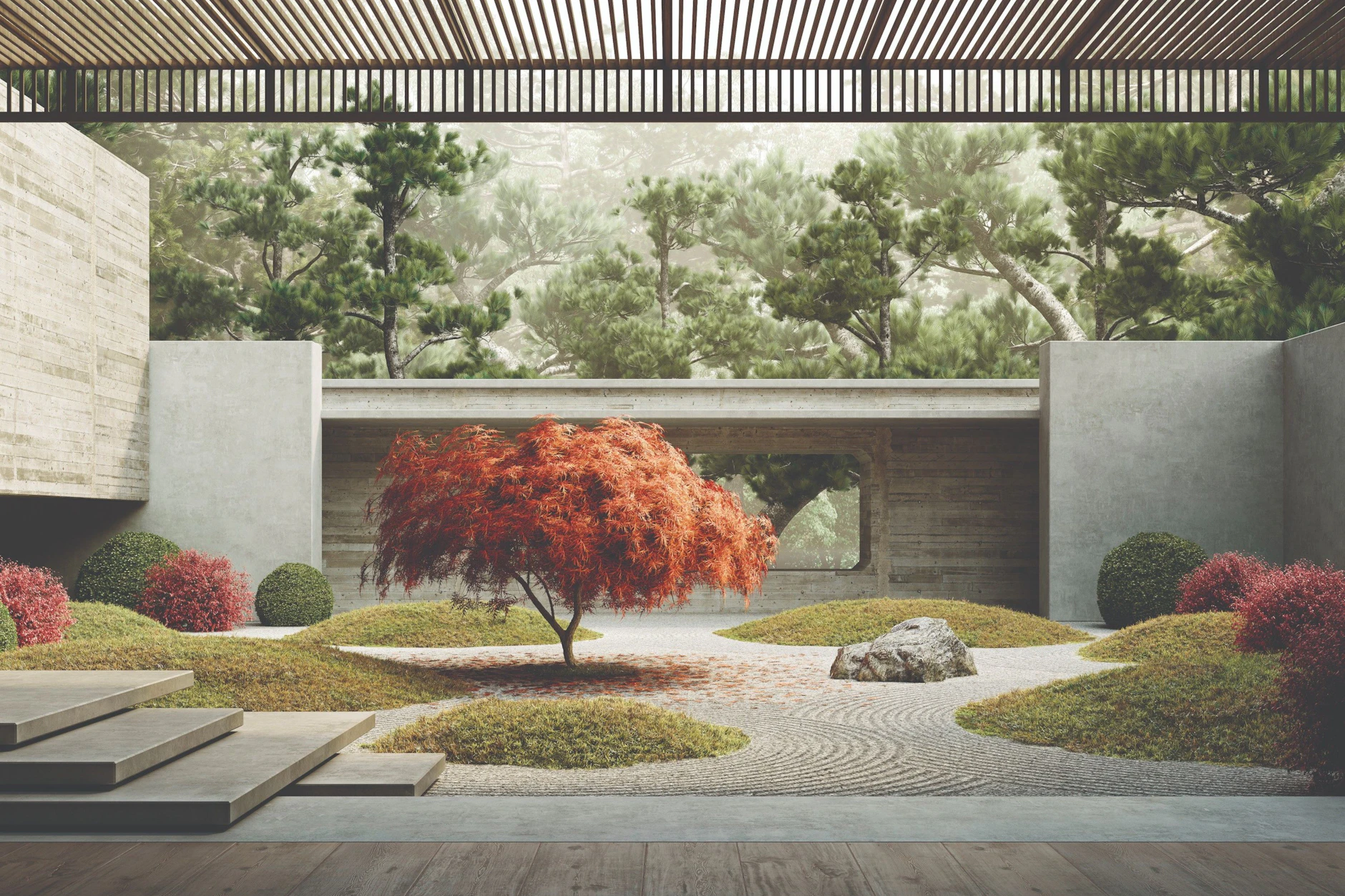 Der Italiener Massimo Colonna fotografiert und bearbeitet digital, aber ganz ohne KI. Hier das Motiv „Red Maple Tree“ des langjährigen Lumas-Contributors.