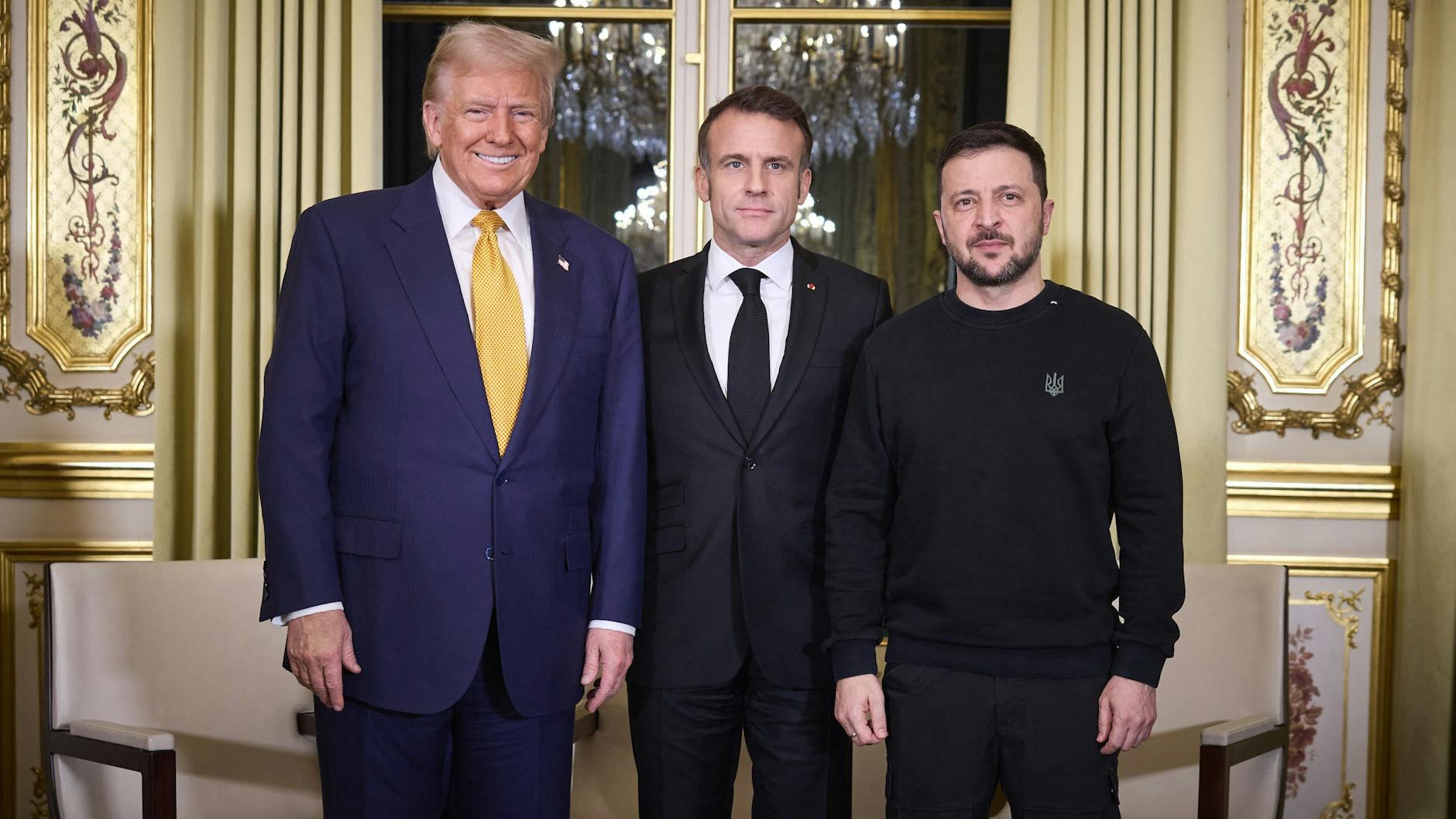 US-Präsident Donald Trump traf sich zusammen mit Frankreichs Staatschef Emmanuel Macron auch mit dem ukrainischen Präsidenten Wolodymyr Selenskyj.