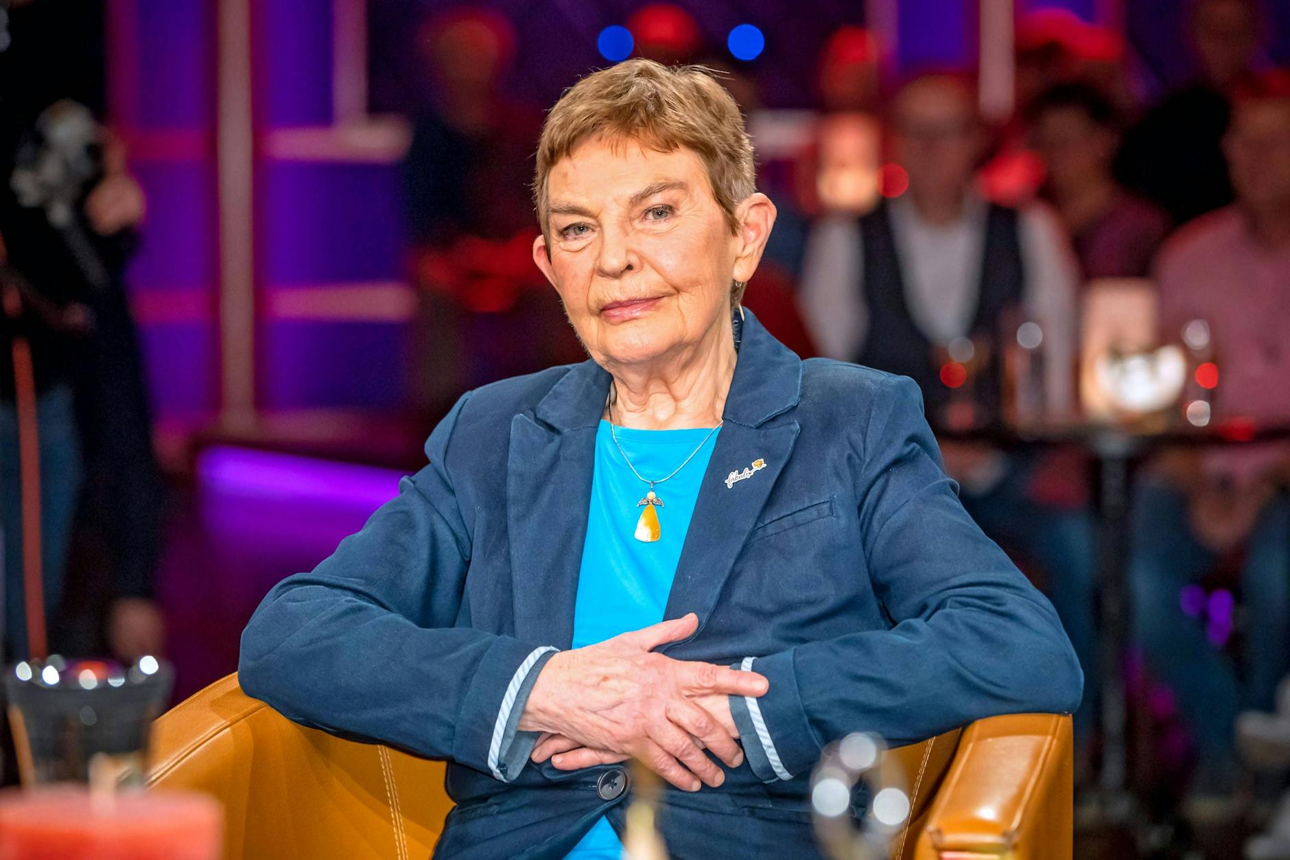 Schauspielerin Christel Bodenstein in einer Ausgabe der „Riverboat“-Talkshow (2018).