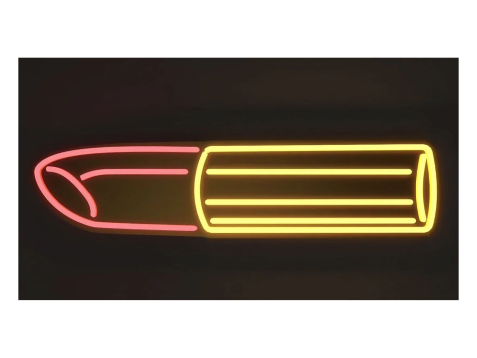 Leuchtrelief "Golden Lipstick": Tom Wesselmanns Pop-Art ist extra sexy, die Neonröhren energieeffizient. 50 cm lang, 279 Euro.