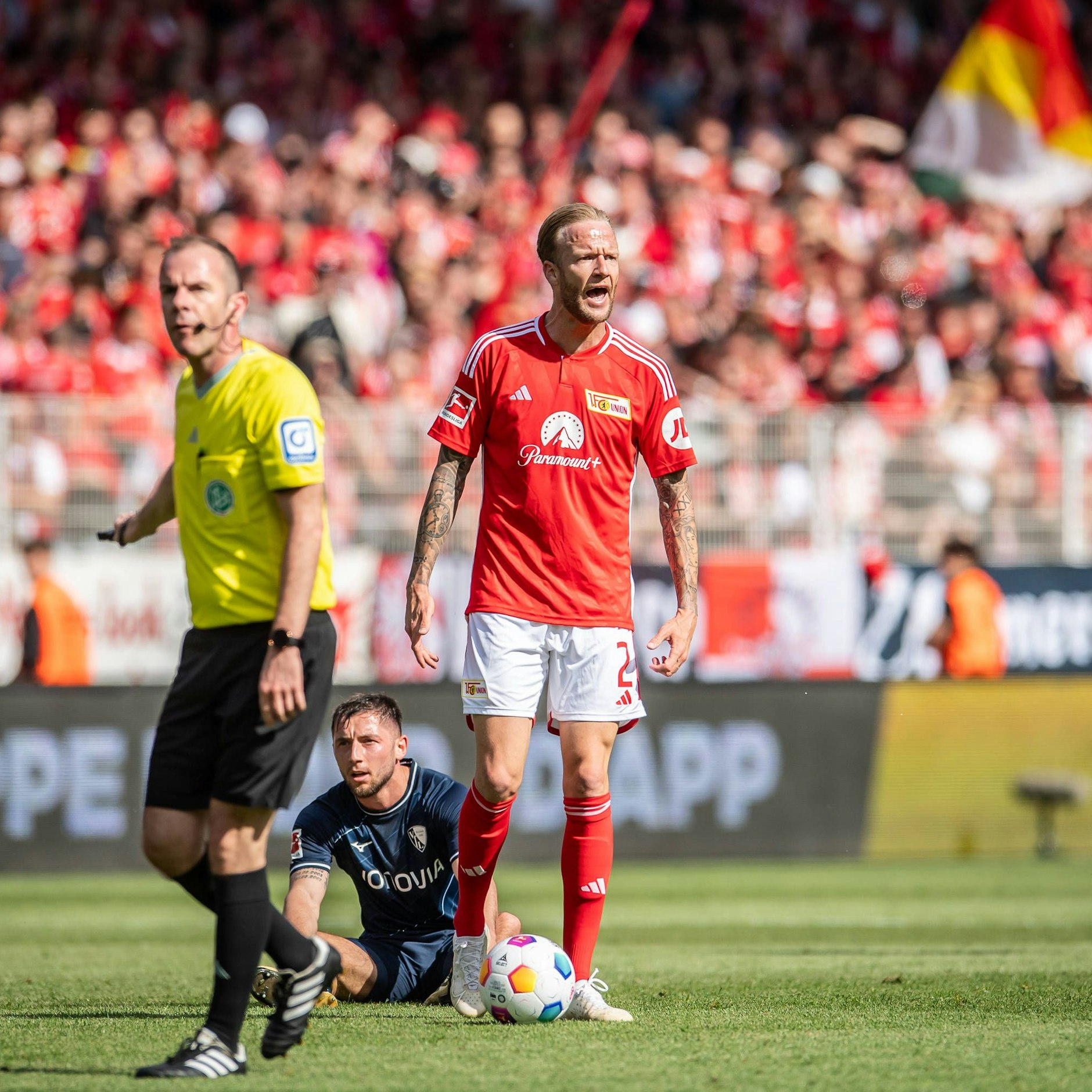 Im Mai verlor Union 3:4 im Heimspiel gegen Bochum. Kevin Vogt wurde zur Halbzeit ausgewechselt.