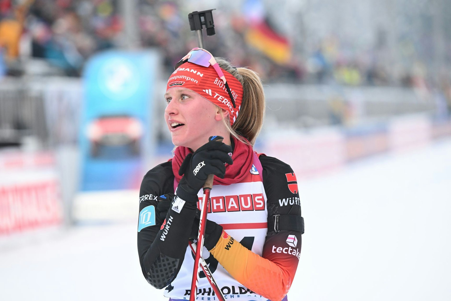 Die deutsche Biathletin Julia Tannheimer überraschte bei ihrem Weltcup-Debüt.