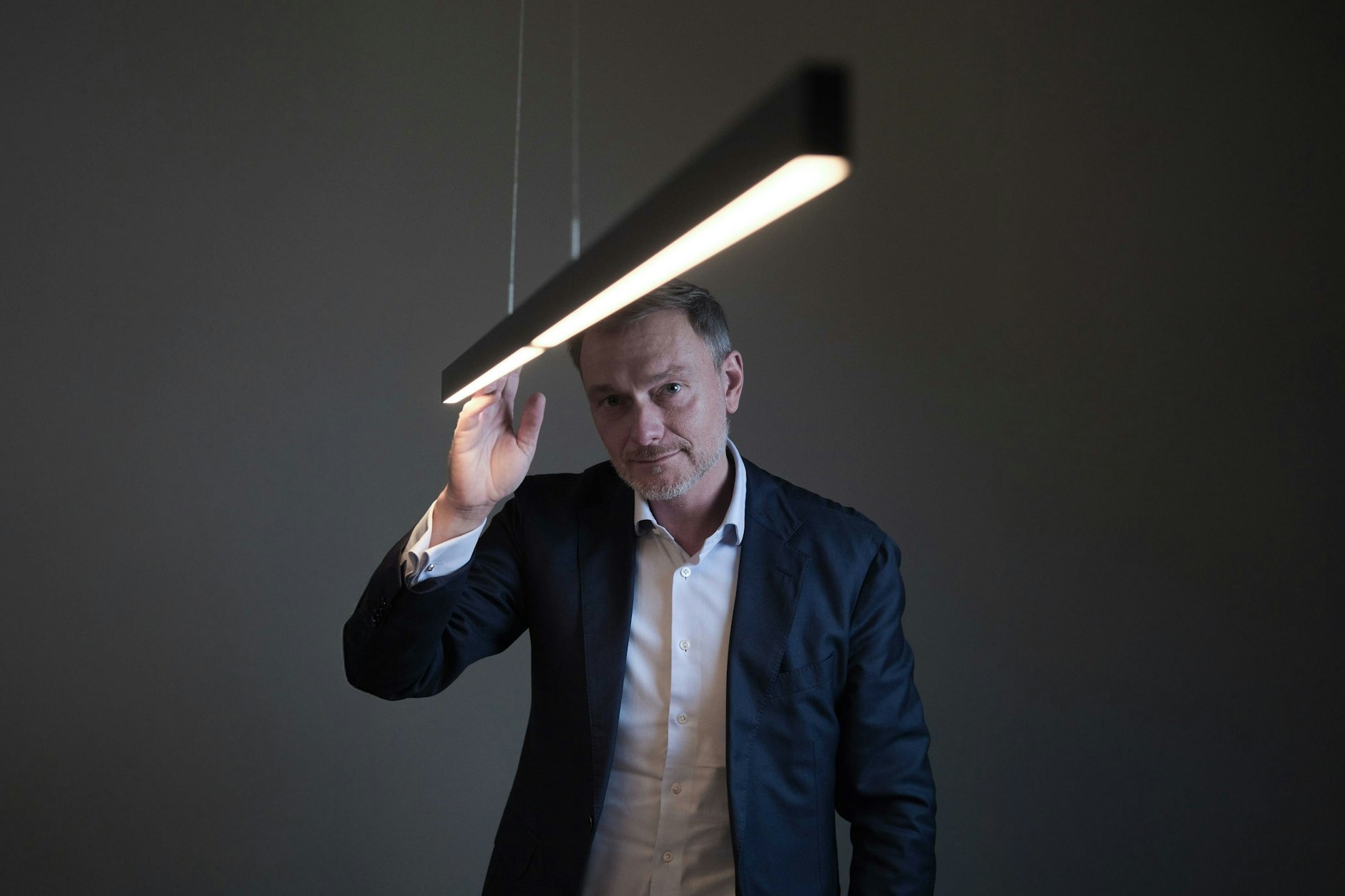 Christian Lindner, Bundesvorsitzender der FDP, während des Interviews in Berlin.