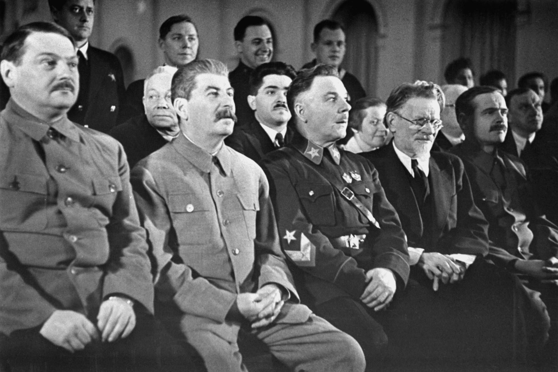 Josef Stalin während einer Sitzung des Obersten Sowjets der UdSSR im Jahr 1938