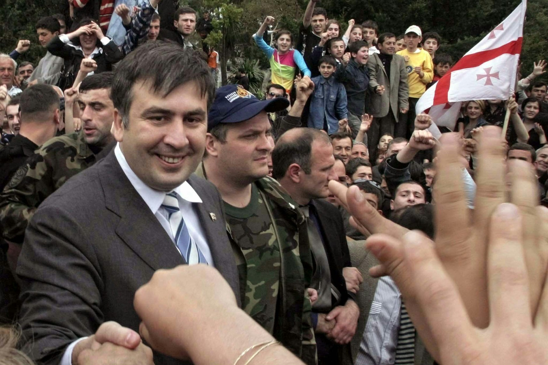 Micheil Saakaschwili als neu gewählter Präsident Georgiens im Jahr 2004