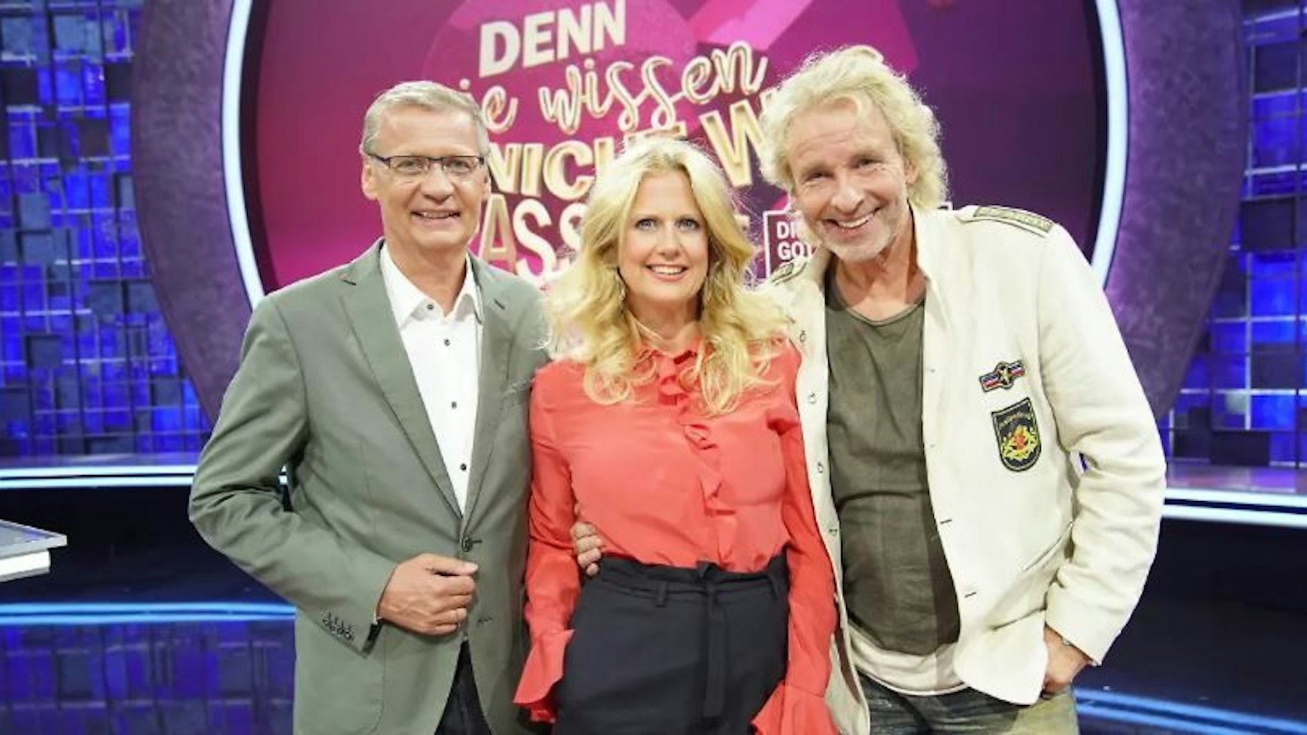 Verwirrt: Barbara Schöneberger (50), Thomas Gottschalk (74) und Günther Jauch (68). 