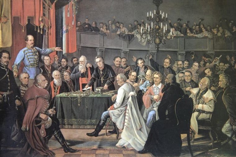 Gemälde des kroatischen Parlaments aus dem Jahr 1848