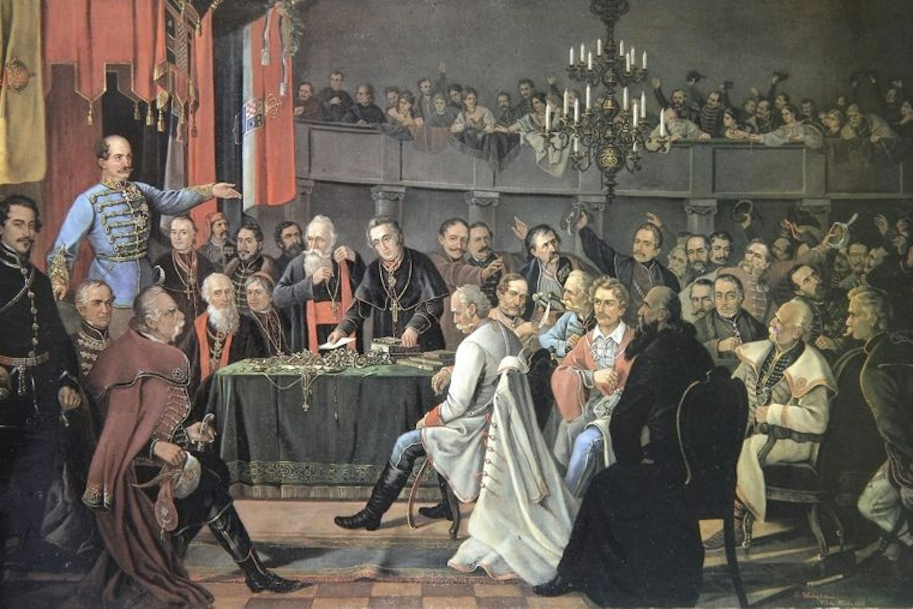 Gemälde des kroatischen Parlaments aus dem Jahr 1848