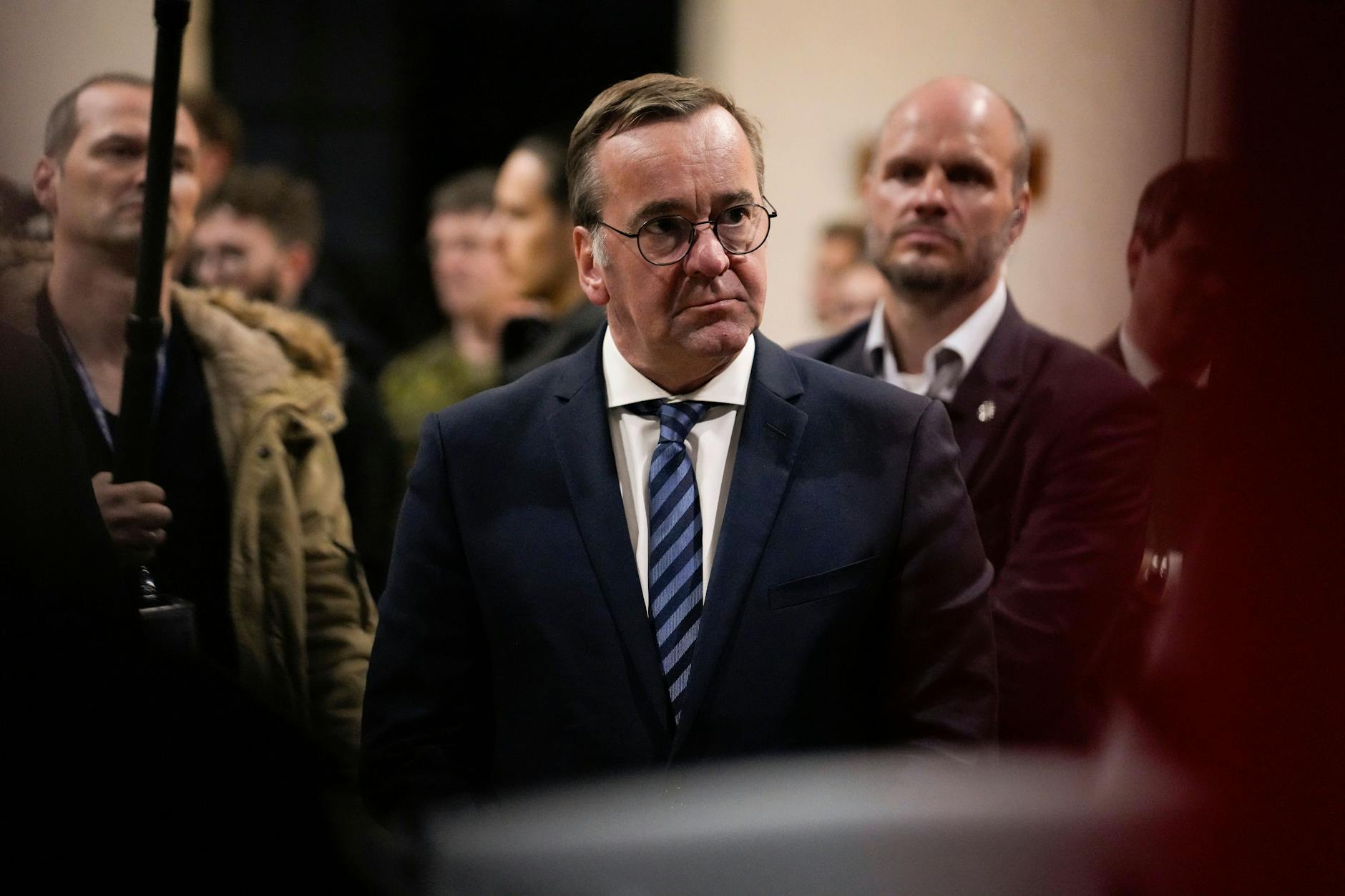 Boris Pistorius (SPD) beim Besuch des Cyber Innovation Hub der Bundeswehr