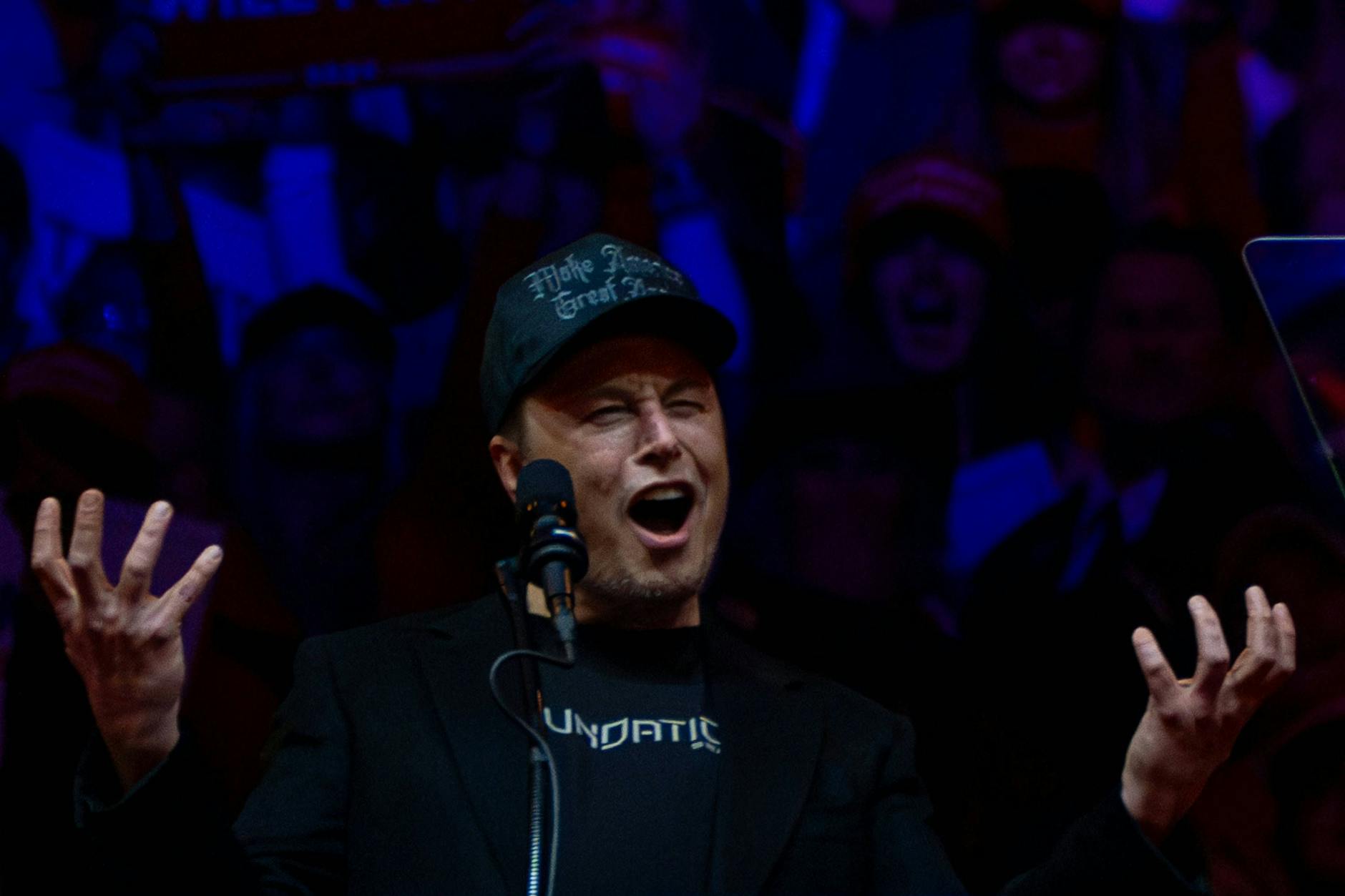 Elon Musk bei einem Trump-Wahlkampf-Event in New York im Oktober 2024