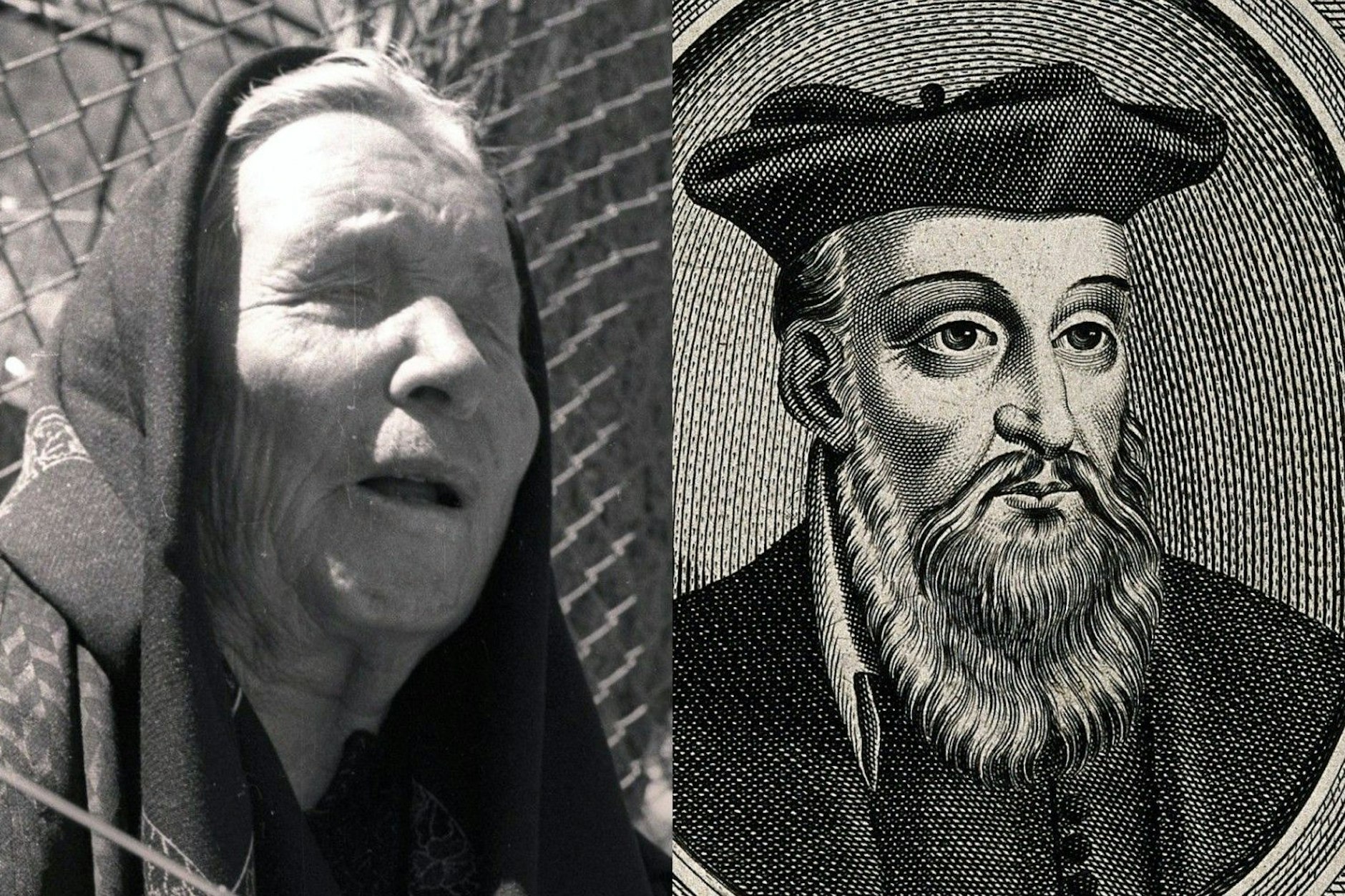 Baba Wanga (l.) und der Franzose Nostradamus machten für 2025 teilweise übereinstimmende Prophezeiungen.